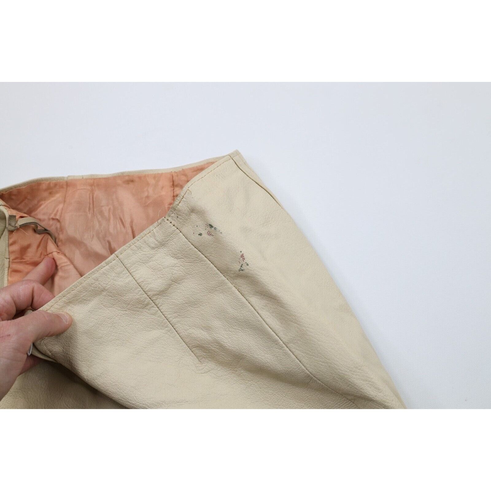 Vintage Vintage 70s Streetwear Distressed Leather Skirt Size 26" / US 2 / IT 38 - 10 Thumbnail