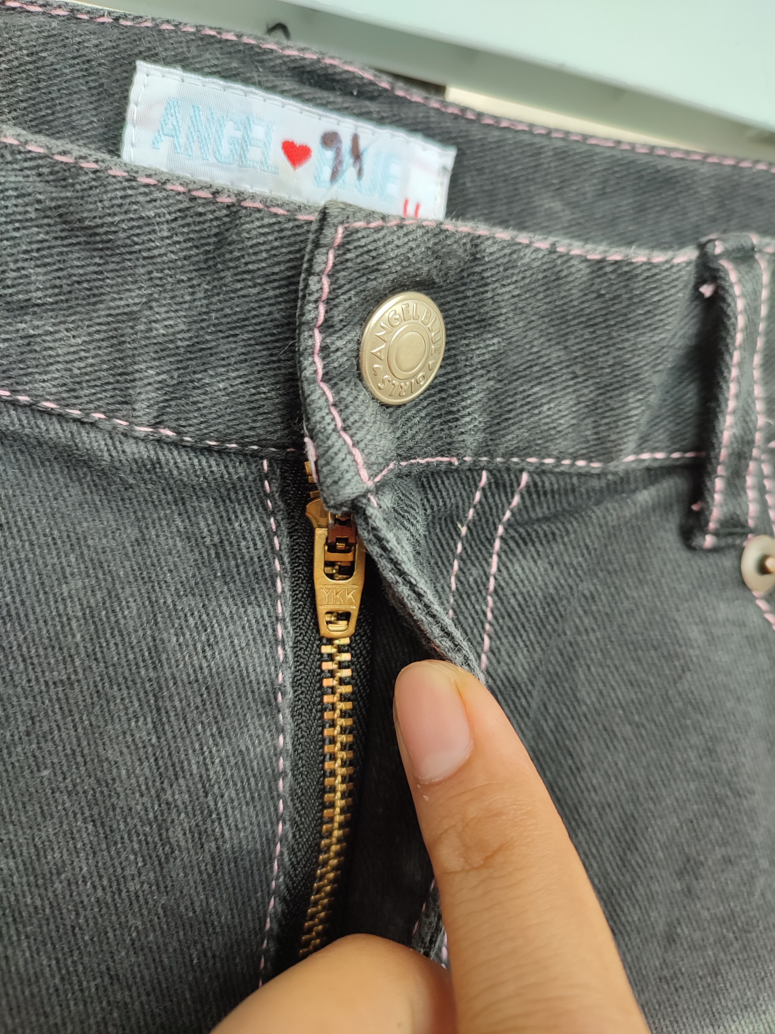 Angel Blue 💥Flare💥 Crazy Rare Angel Blue Patchwork Vintage Denim Size US 29 - 4 Thumbnail