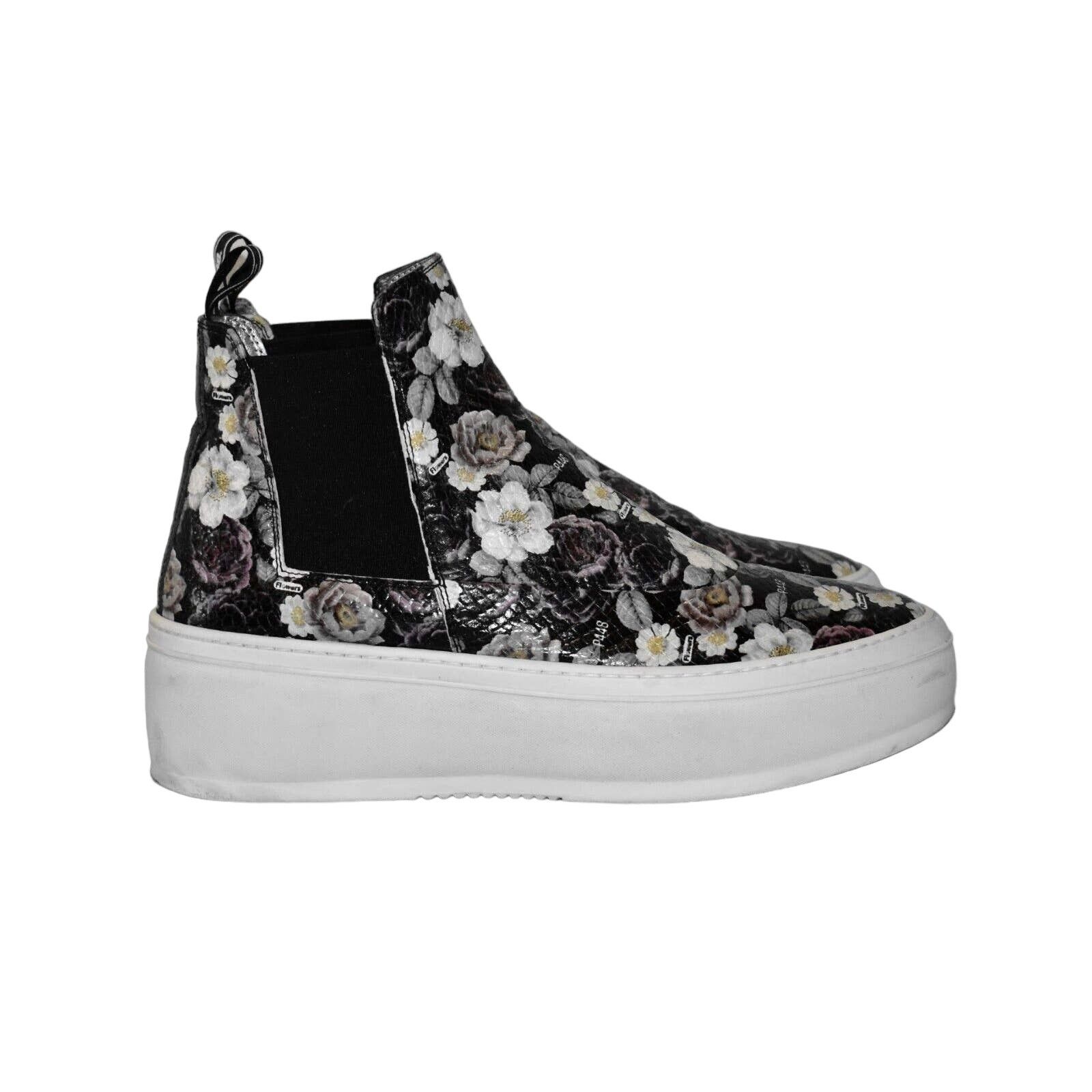 P448 B2 P448 Floral Embossed Leather Platform Sneakers Sz 39 $398 Size US 9 / IT 39 - 2 Thumbnail