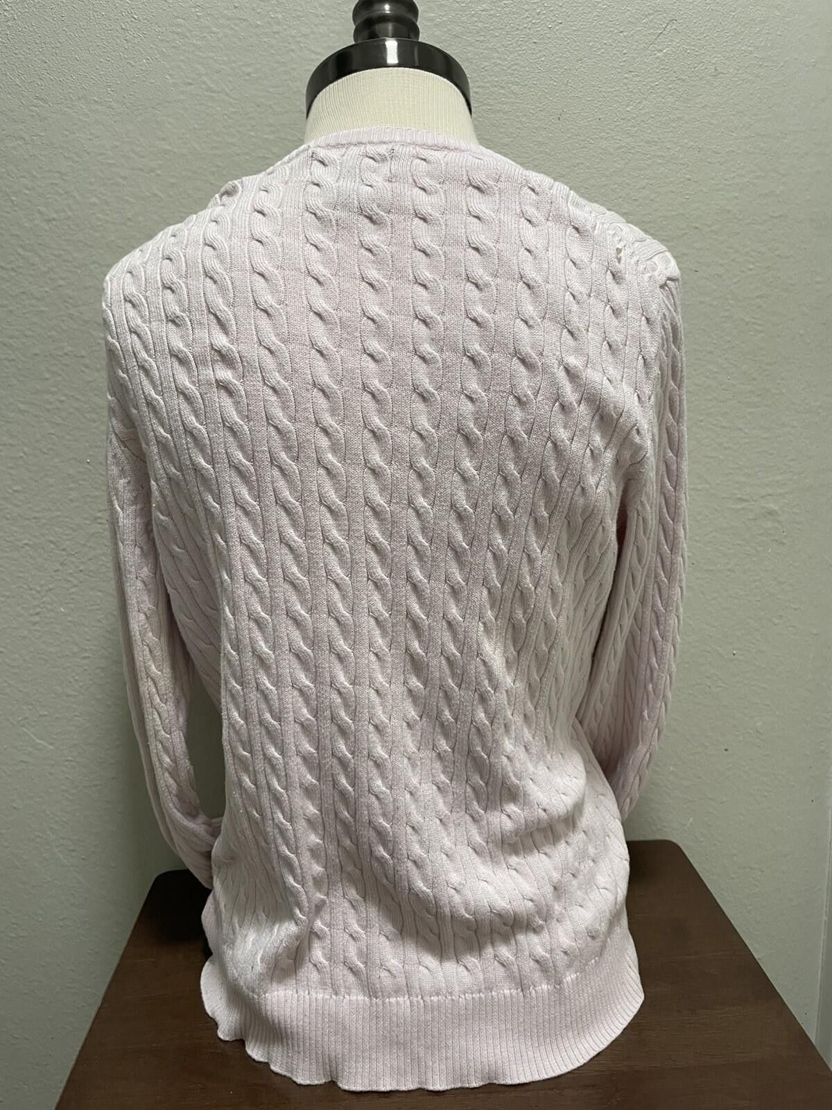 Sutton Studio Sutton Studio Pink Cable Knit Sweater Supima Cotton Womens L Size US L / EU 52-54 / 3 - 3 Thumbnail