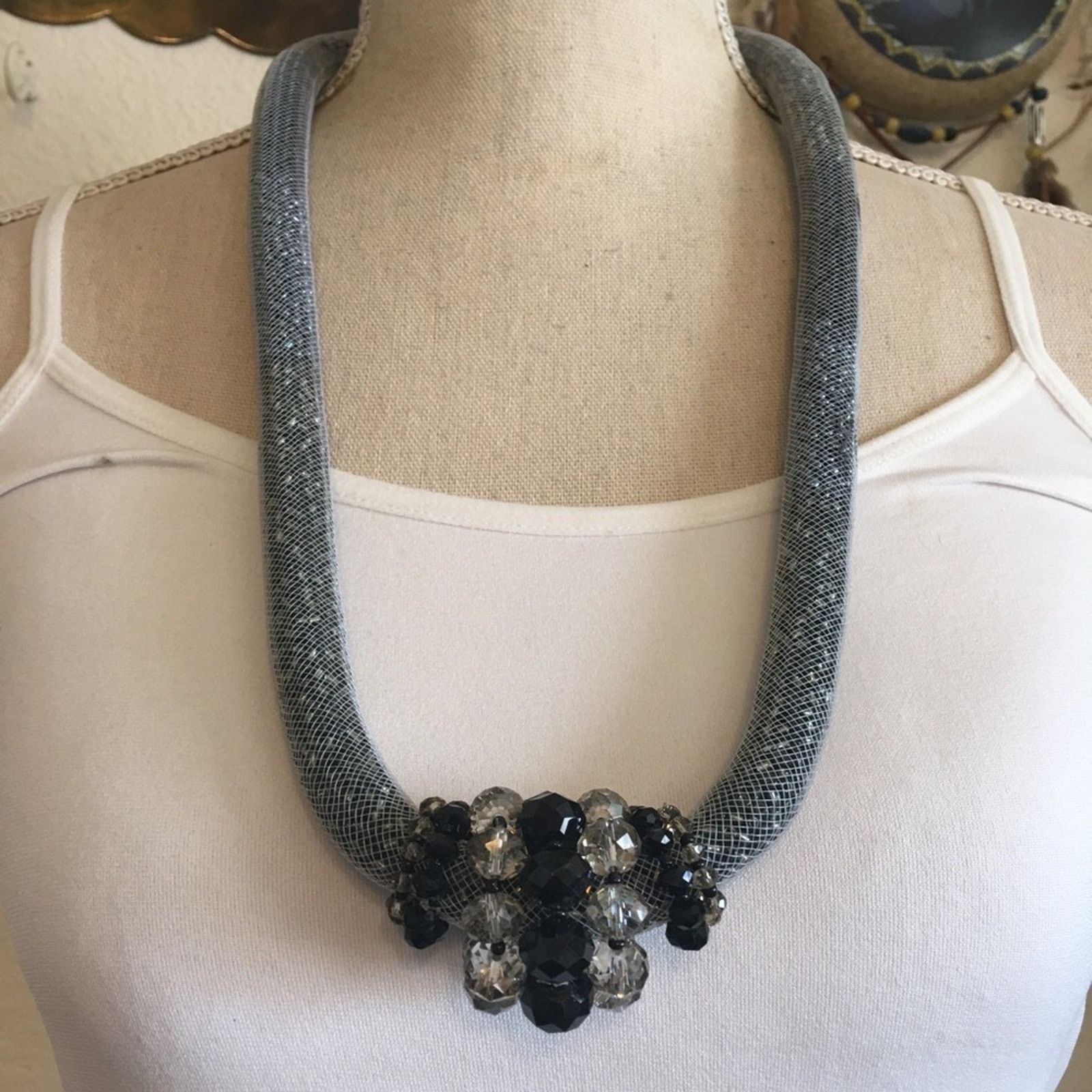Jewelry You & I bold bead filled snake like mesh necklace Size ONE SIZE - 1 Thumbnail