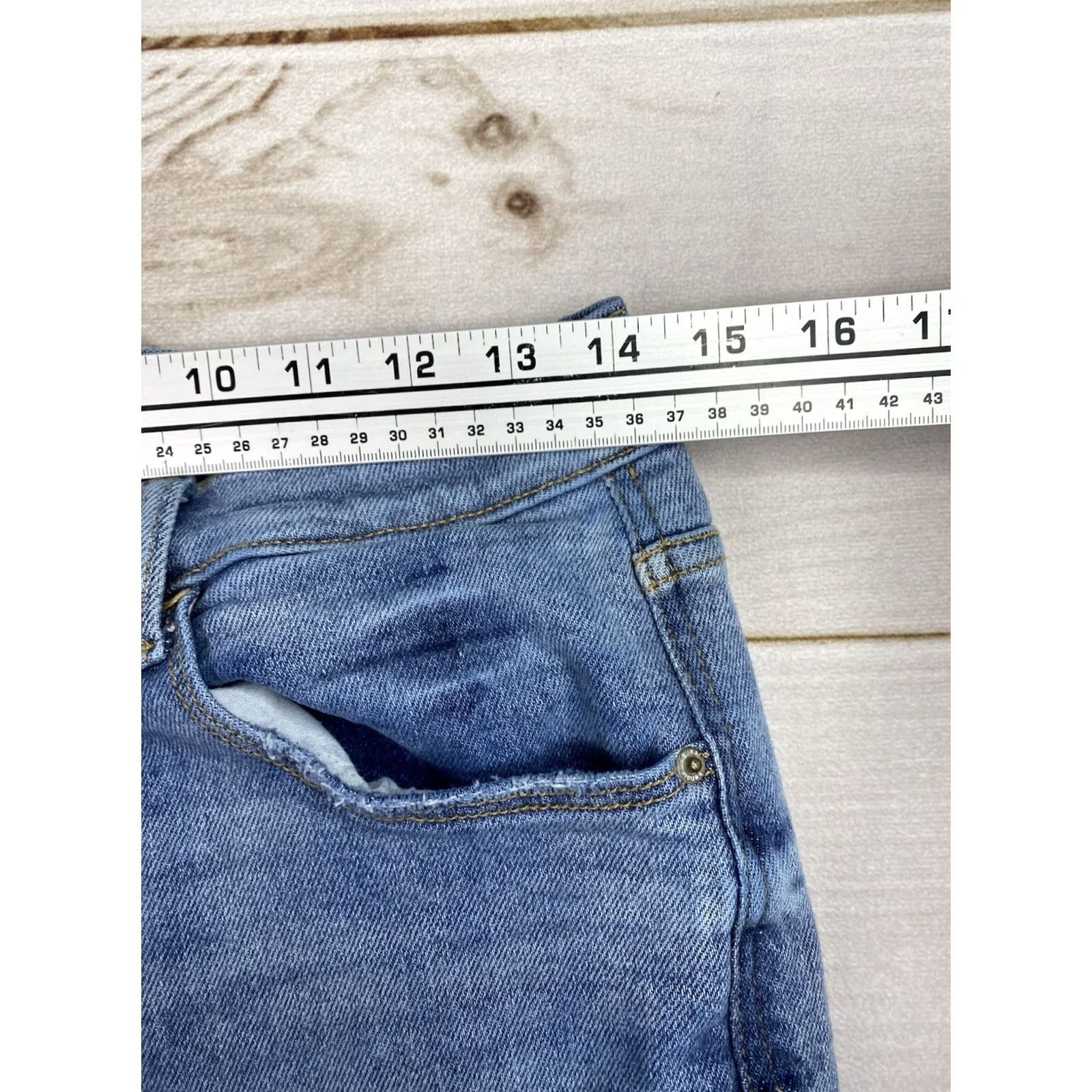 Vintage Kensie Jeans Sz 10/30 The Kelsey High Rise Skinny Ankle Distressed Raw Hem Jeans Women Slim Denim Blue 5-Pocket City Fall Winter Spring Size 32" / US 10 / IT 46 - 7 Thumbnail