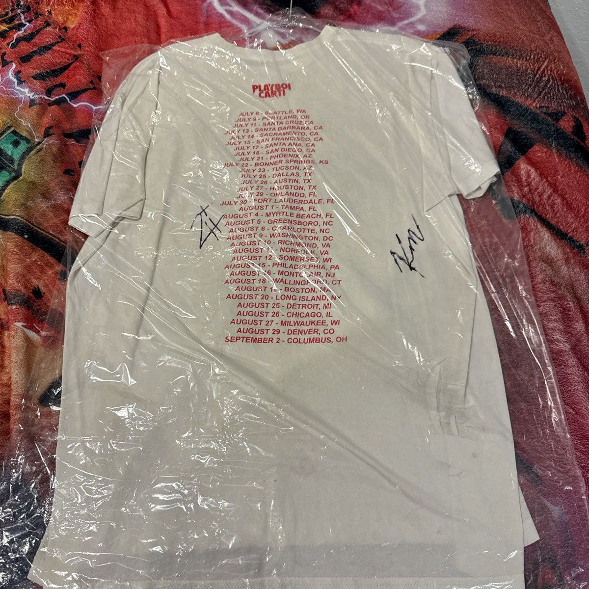 Destroy Lonely × Ken Carson × Playboi Carti SIGNED BY ALL OPIUM Playboi carti die lit tour tee Size US L / EU 52-54 / 3 - 2 Thumbnail