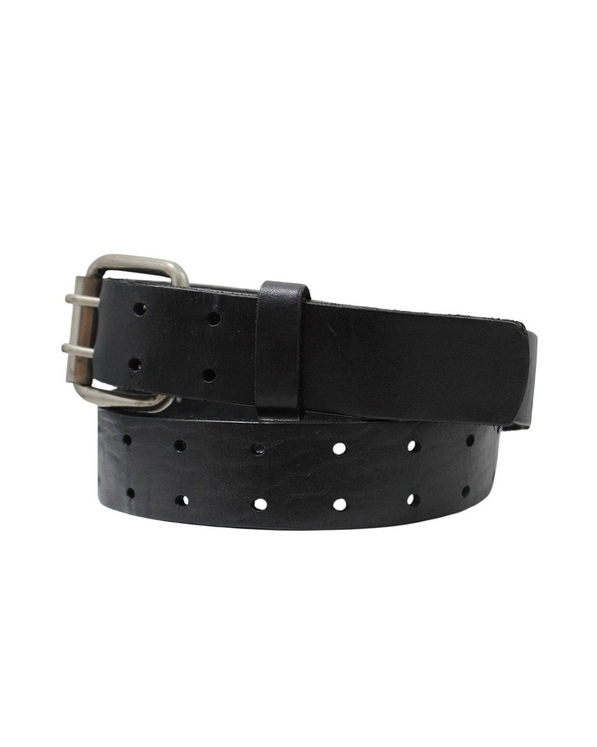 Vintage 2000S WEBER CLOTHING BLACK LEATHER DOUBLE PRONG BELT Size ONE SIZE - 2 Thumbnail