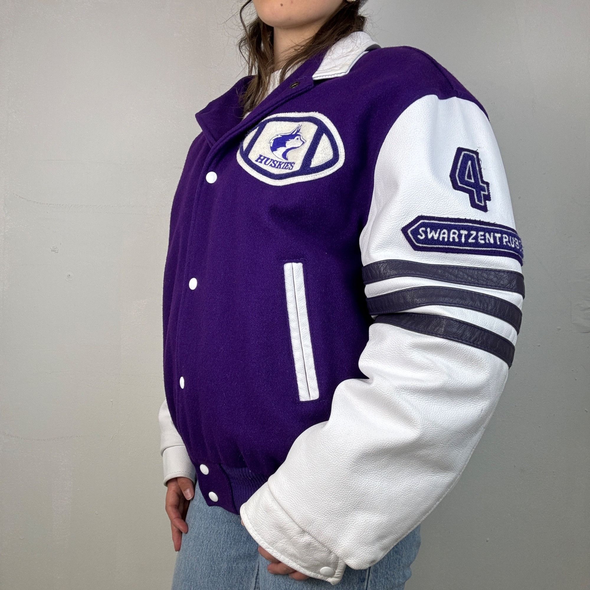 Other L - Purple + White Huskies HPSS Varsity Jacket Size L / US 10 / IT 46 - 3 Thumbnail