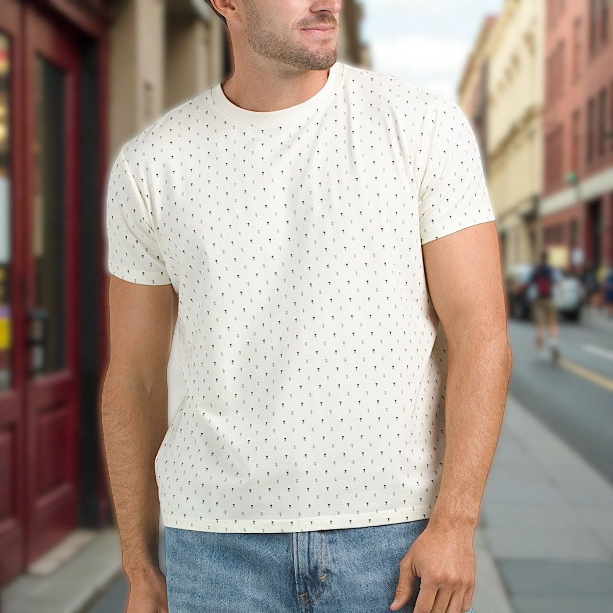Kenneth Cole Kenneth Cole Men’s Printed Off-White Crew NeckT-Shirt Sz L Size US L / EU 52-54 / 3 - 1 Thumbnail
