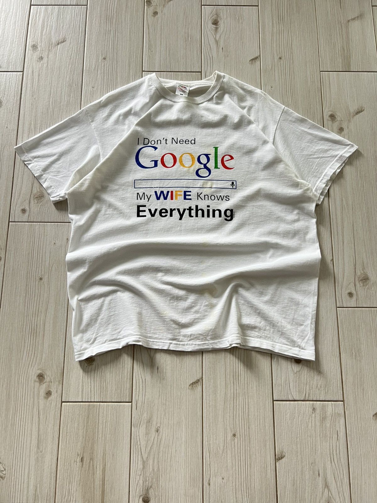 Vintage Funny I Dont Need Google My Wife Know Everething T-Shirt Size US XL / EU 56 / 4 - 3 Thumbnail
