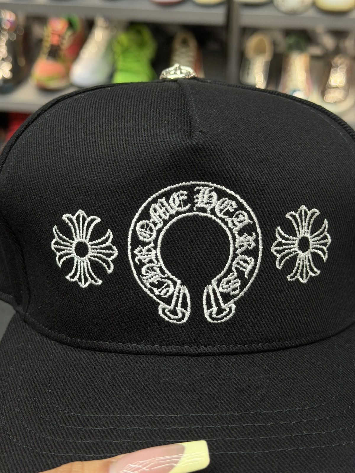 Chrome Hearts Chrome Hearts Horseshoe Denim Baseball Hat Size ONE SIZE - 8 Thumbnail