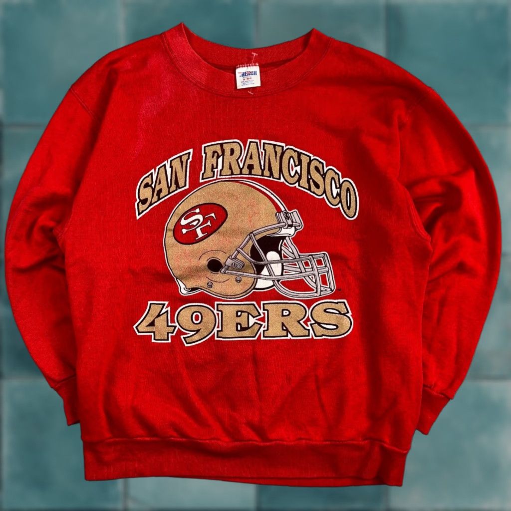 Vintage VINTAGE Trench Sweatshirt San Francisco 49ers Red Crewneck Long Sleeve M Adult Mens 80s Size US M / EU 48-50 / 2 - 1 Thumbnail
