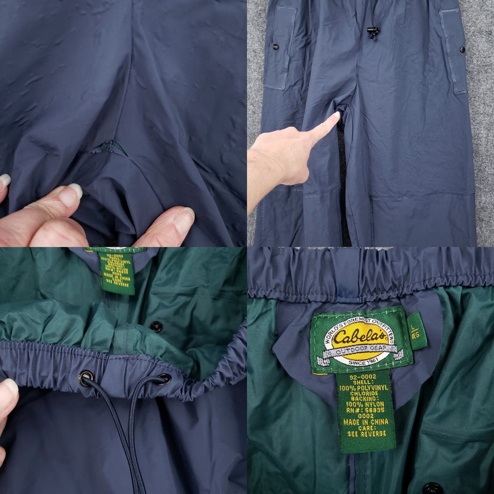 Vintage Cabelas Outdoor Gear Pants Men Large Blue Waterproof Drawstring Hiking Size US 32 / EU 48 - 8 Thumbnail