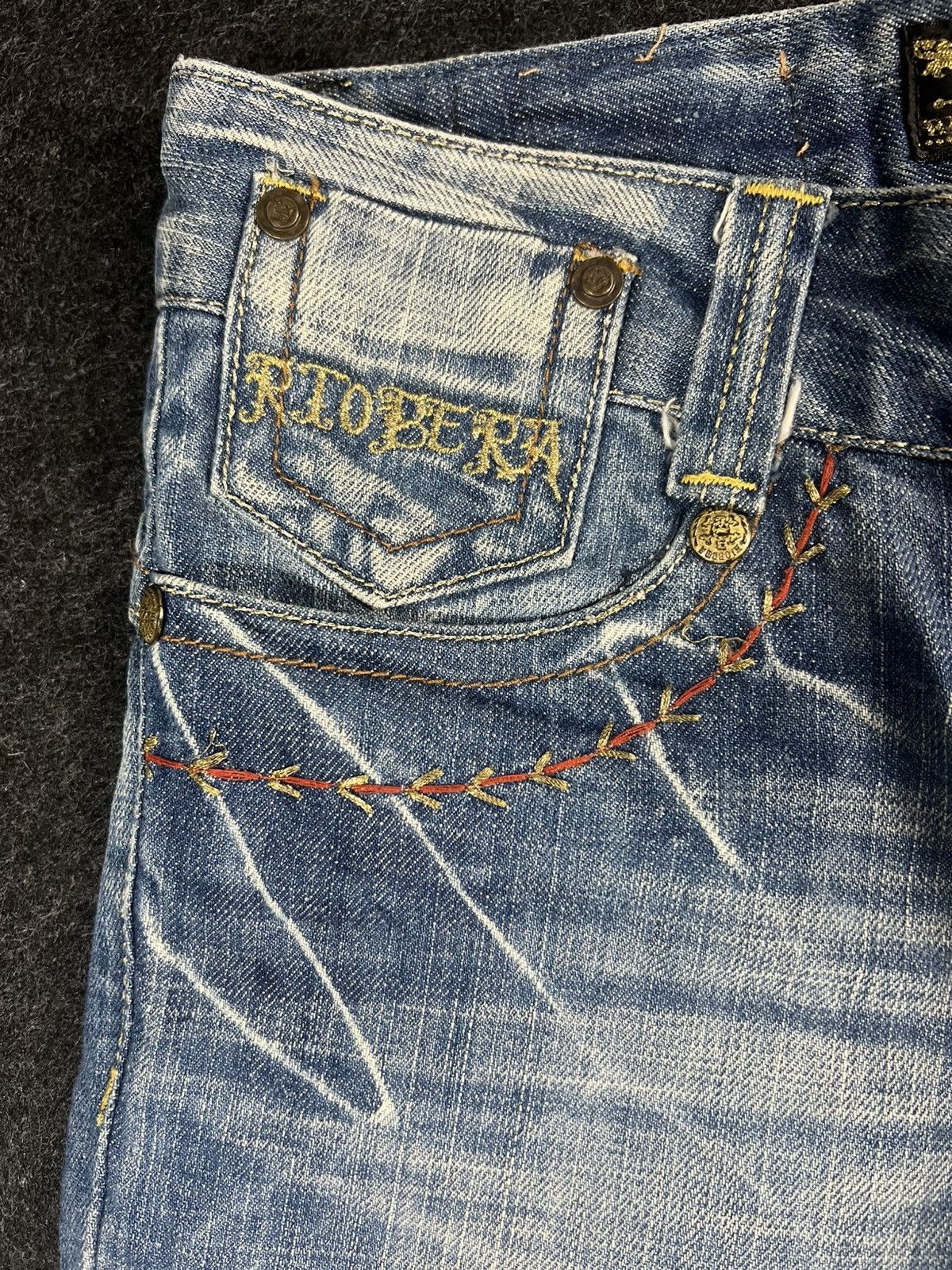If Six Was Nine Riobera Lightning Whiskered American Flag Patch Flare Jeans Size US 30 / EU 46 - 4 Thumbnail
