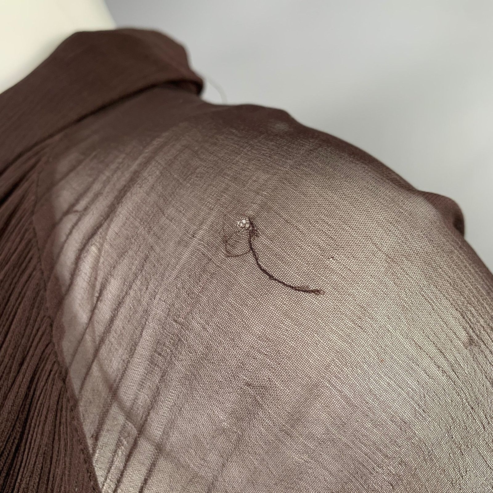 Massimo Dutti Size S Brown Viscose See Through Long Sleeve Dress Size S / US 4 / IT 40 - 5 Thumbnail