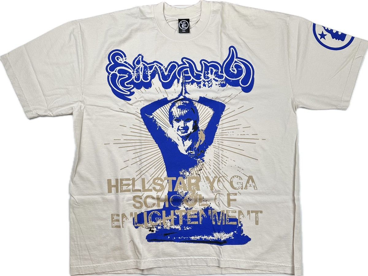 image of Hellstar Yoga T-Shirt in Cream, Men's (Size 2XL)