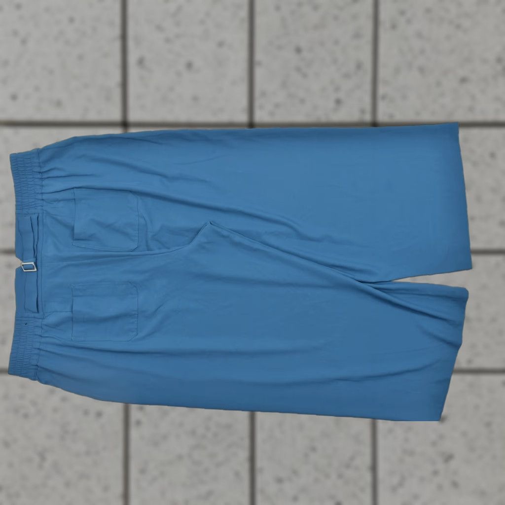 Torrid Torrid Plus Size 20 Teal Blue Wide-Leg Culotte Pants Pleated Front High Rise Elastic Back Poly Dress Pants, Zip, Machine Washable, Solid Blue, Women Size 42" / US 20 - 1 Thumbnail