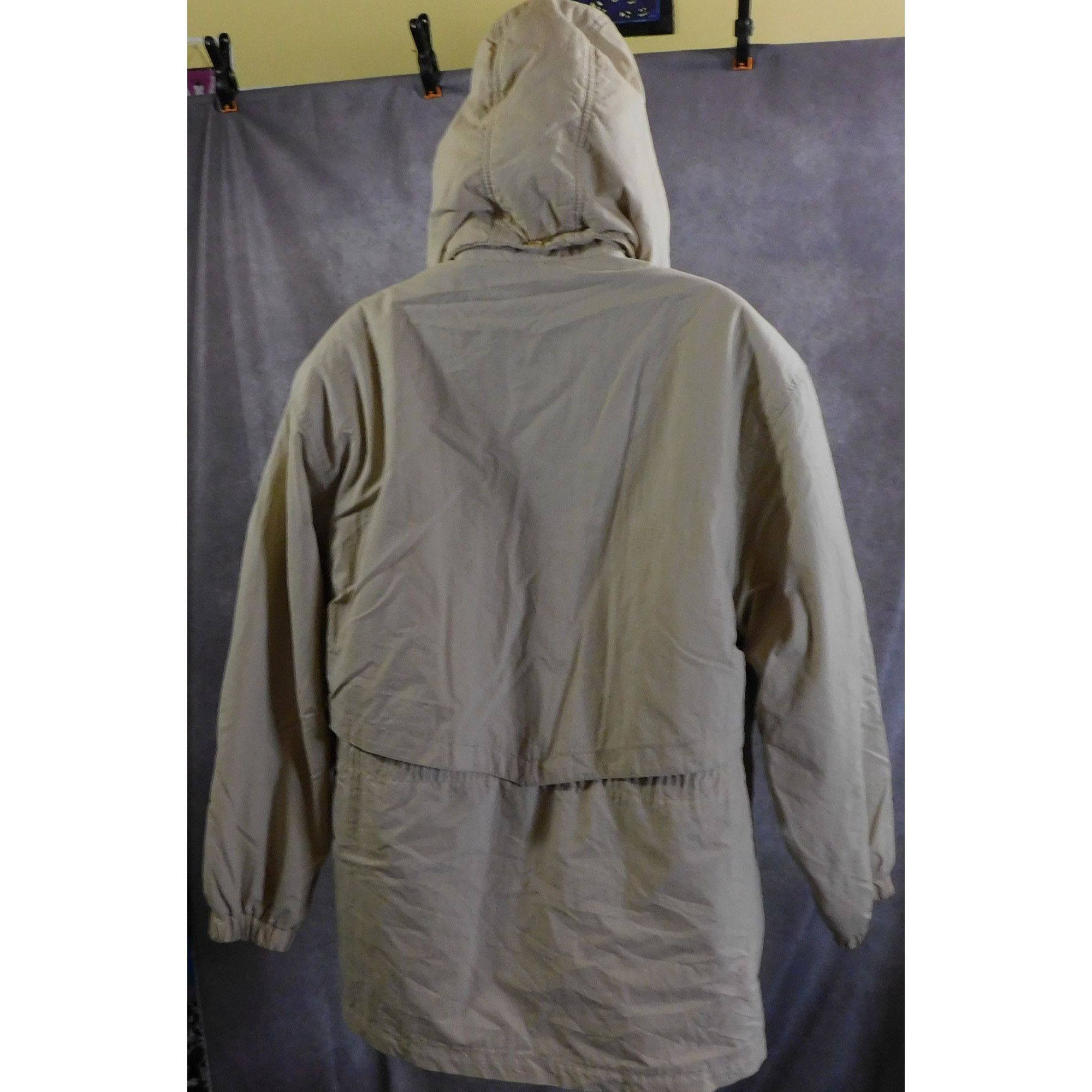 London Fog London Fog Beige Hooded Coat Size Large Petite Size L / US 10 / IT 46 - 2 Thumbnail