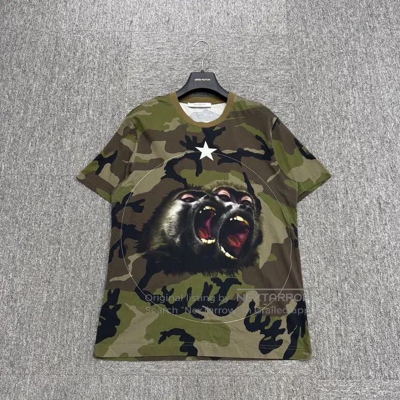 Givenchy Givenchy Camouflage Monkey Head Short-Sleeve Size US M / EU 48-50 / 2 - 1 Thumbnail