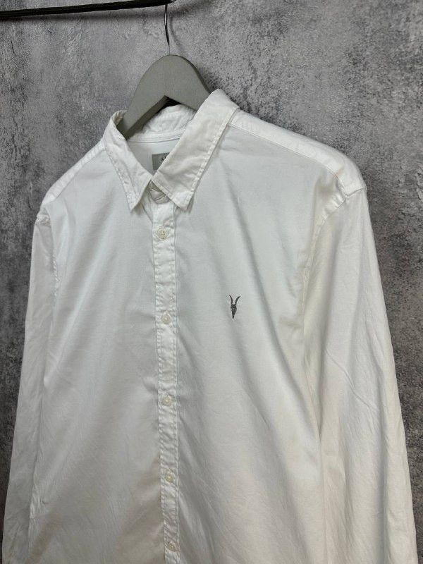 Allsaints ALLSAINTS Hawthorne LS Shirt Poplin Cotton White Button Up Size US L / EU 52-54 / 3 - 5 Thumbnail