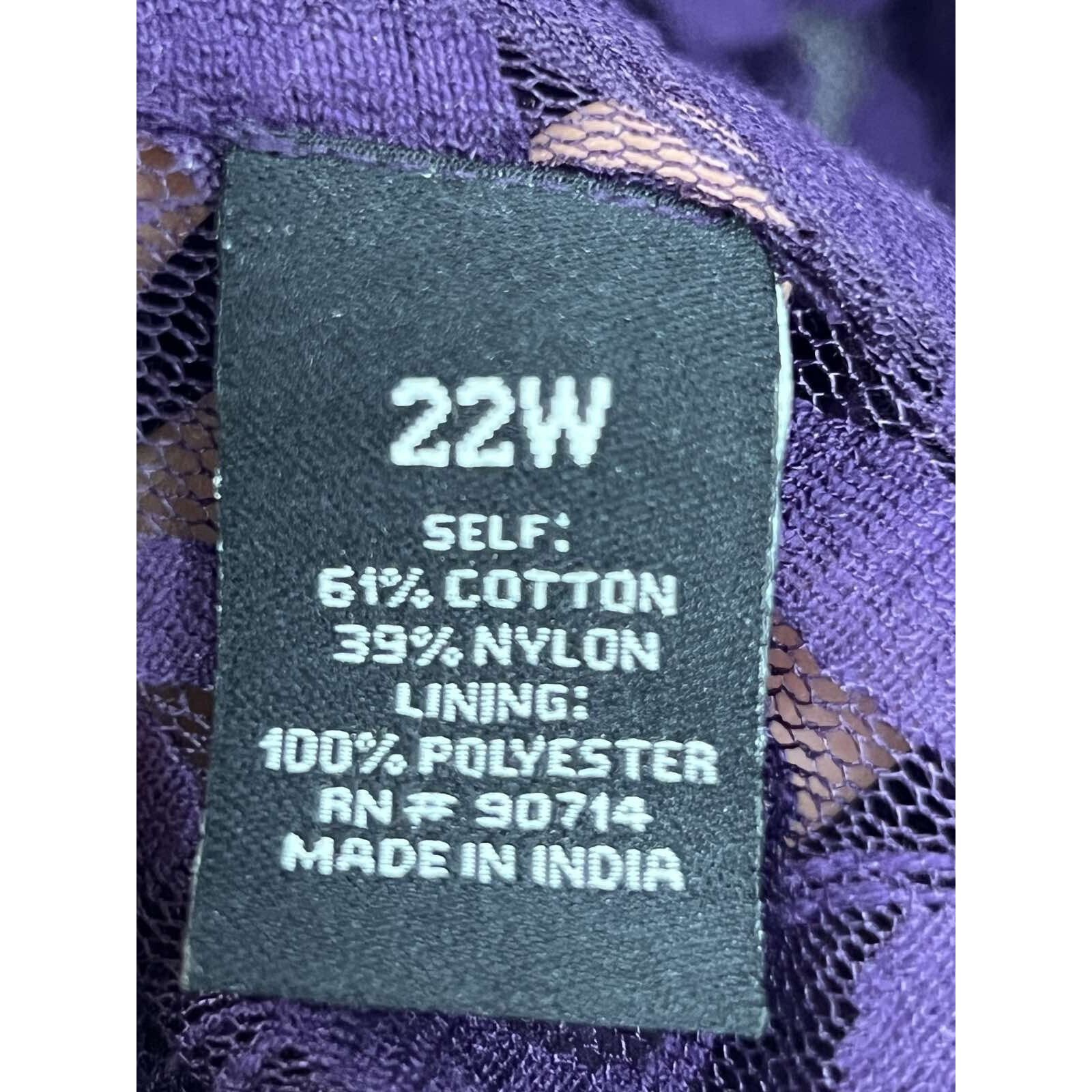 Anonymous Club MSK WOMEN Purple Dress 3/4 Sleeve Length Size 24W A000601 Size XXL / US 16-18 / IT 52-54 - 6 Thumbnail