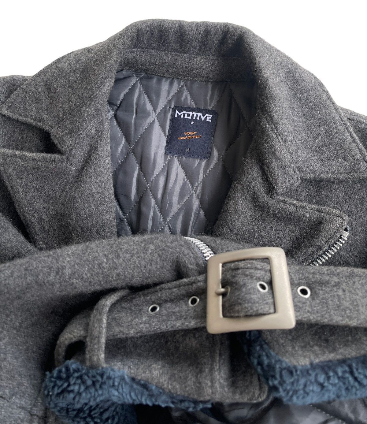 Japanese Brand Men Double Collar Wool Biker Jacket Size US M / EU 48-50 / 2 - 4 Thumbnail