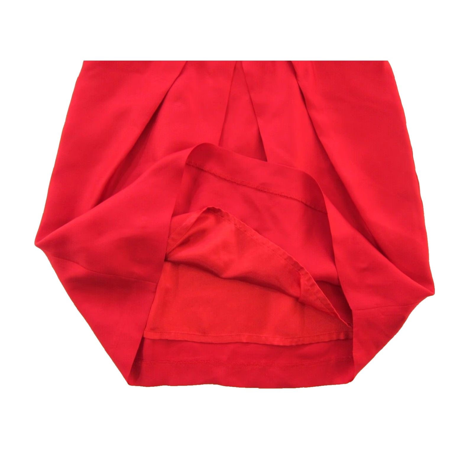 Bebe bebe Red 100% Silk Black Strap Pleated Empire Waist Sheath Party Dress Medium Size M / US 6-8 / IT 42-44 - 6 Thumbnail