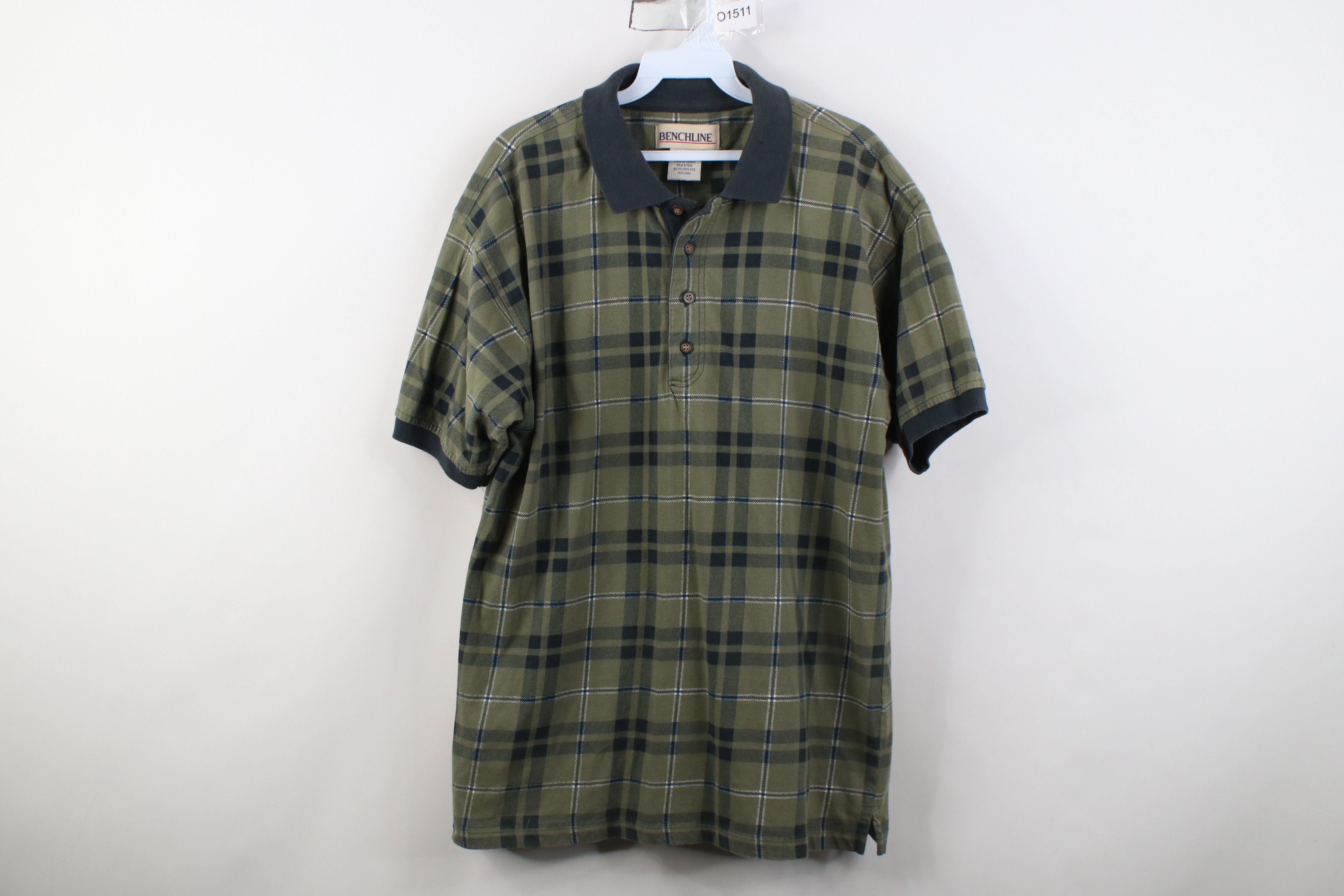 Vintage Vintage 90s Streetwear Baggy Fit Knit Golf Polo Shirt Plaid Size US L / EU 52-54 / 3 - 1 Thumbnail