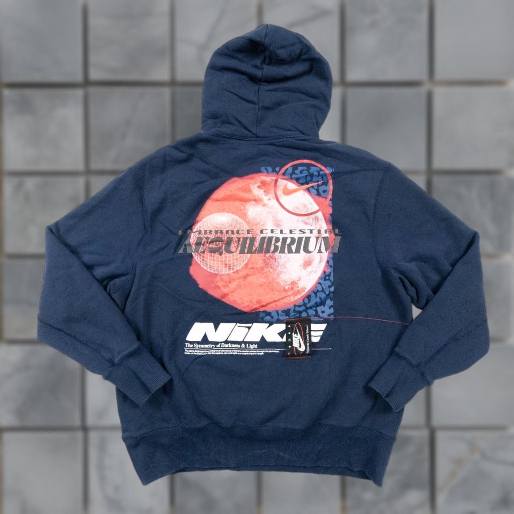 Nike Nike Cosmic Balance Hoodie Sweatshirt Adult Large Blue Fleece Logo Pullover Mens Size US L / EU 52-54 / 3 - 1 Thumbnail