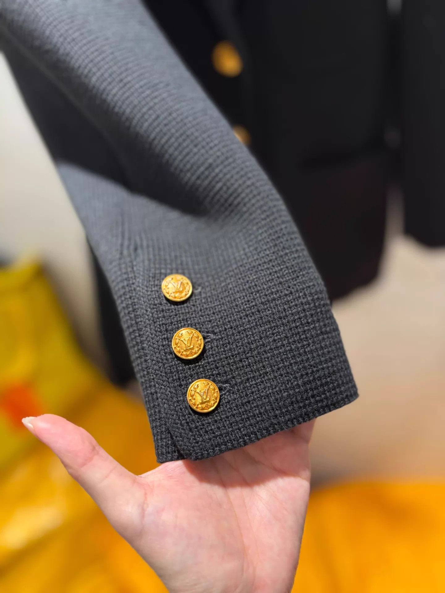 Louis Vuitton LV Black Knit Blazer Gold Buttons Mint S Size S / US 4 / IT 40 - 2 Thumbnail
