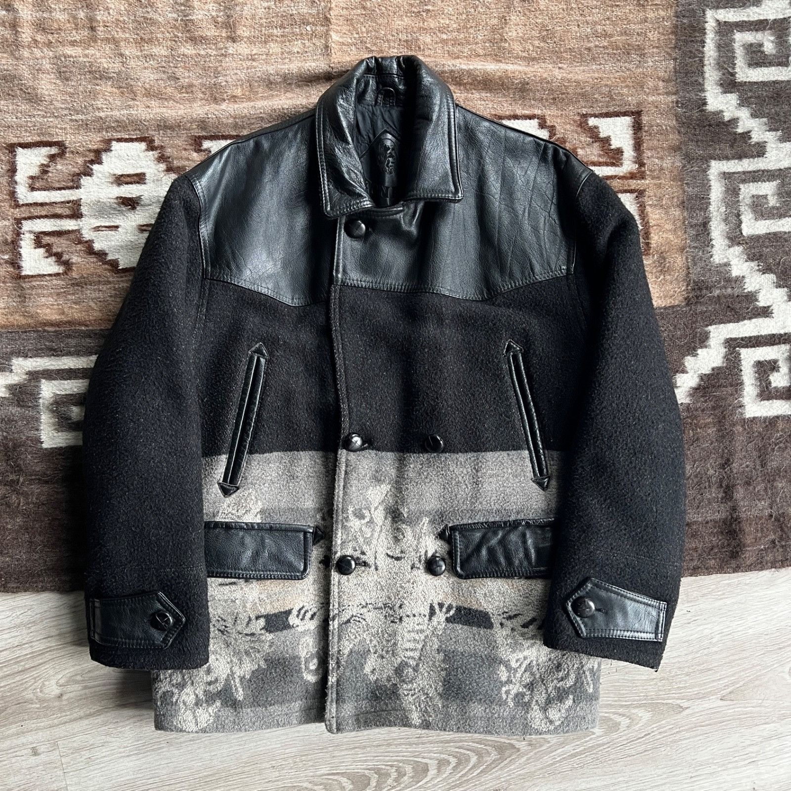 Leather Leonardo Leather Wool Blend Western Vintage Jacket 9574AC Size US L / EU 52-54 / 3 - 2 Thumbnail