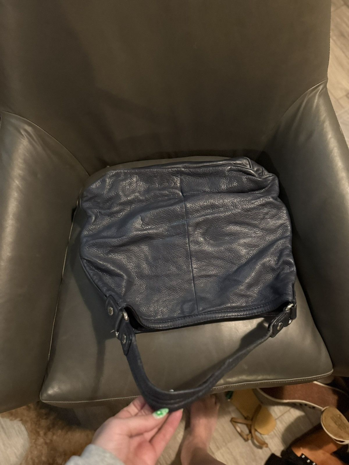 Marc Jacobs × Marc by Marc Jacobs Marc by Marc Jacobs Navy Leather Hobo Bag Size ONE SIZE - 4 Thumbnail