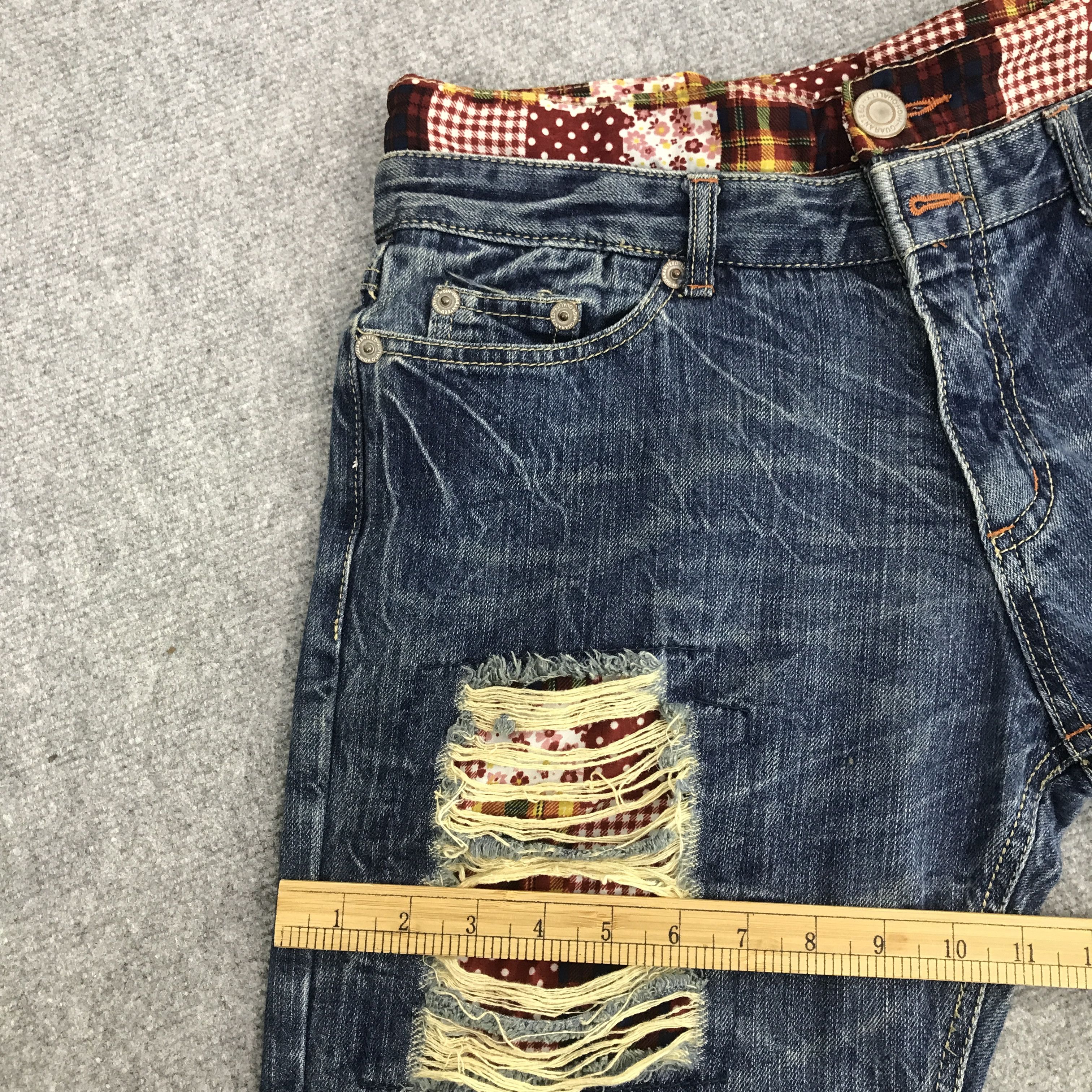 Designer × Japanese Brand Rare Double waist japanese brand distressed denim Size US 32 / EU 48 - 9 Thumbnail