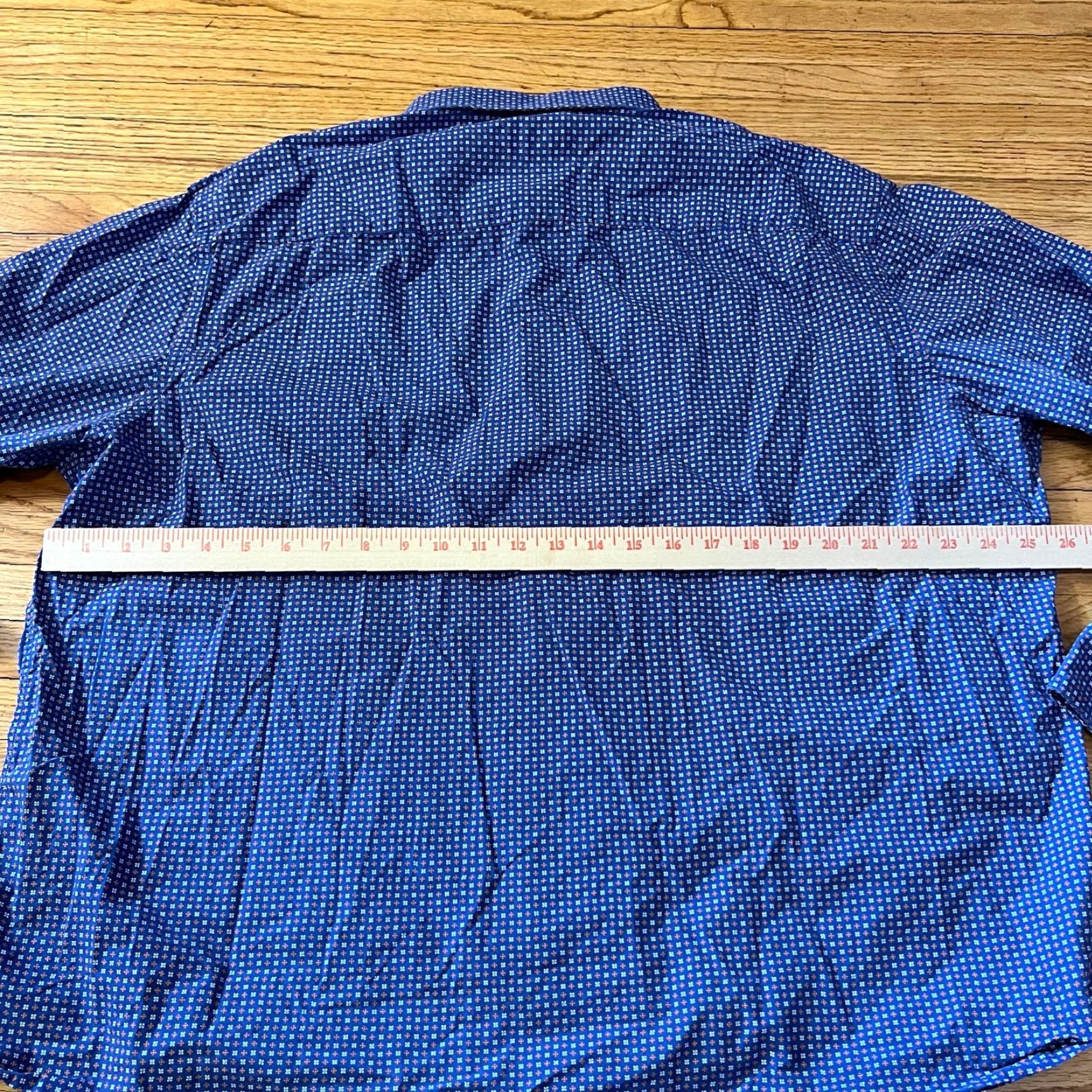 UNTUCKit UNTUCKit Shirt Mens 3XL Blue All Over Print Button Up Long Sleeve Geometric Size US XXL / EU 58 / 5 - 4 Thumbnail