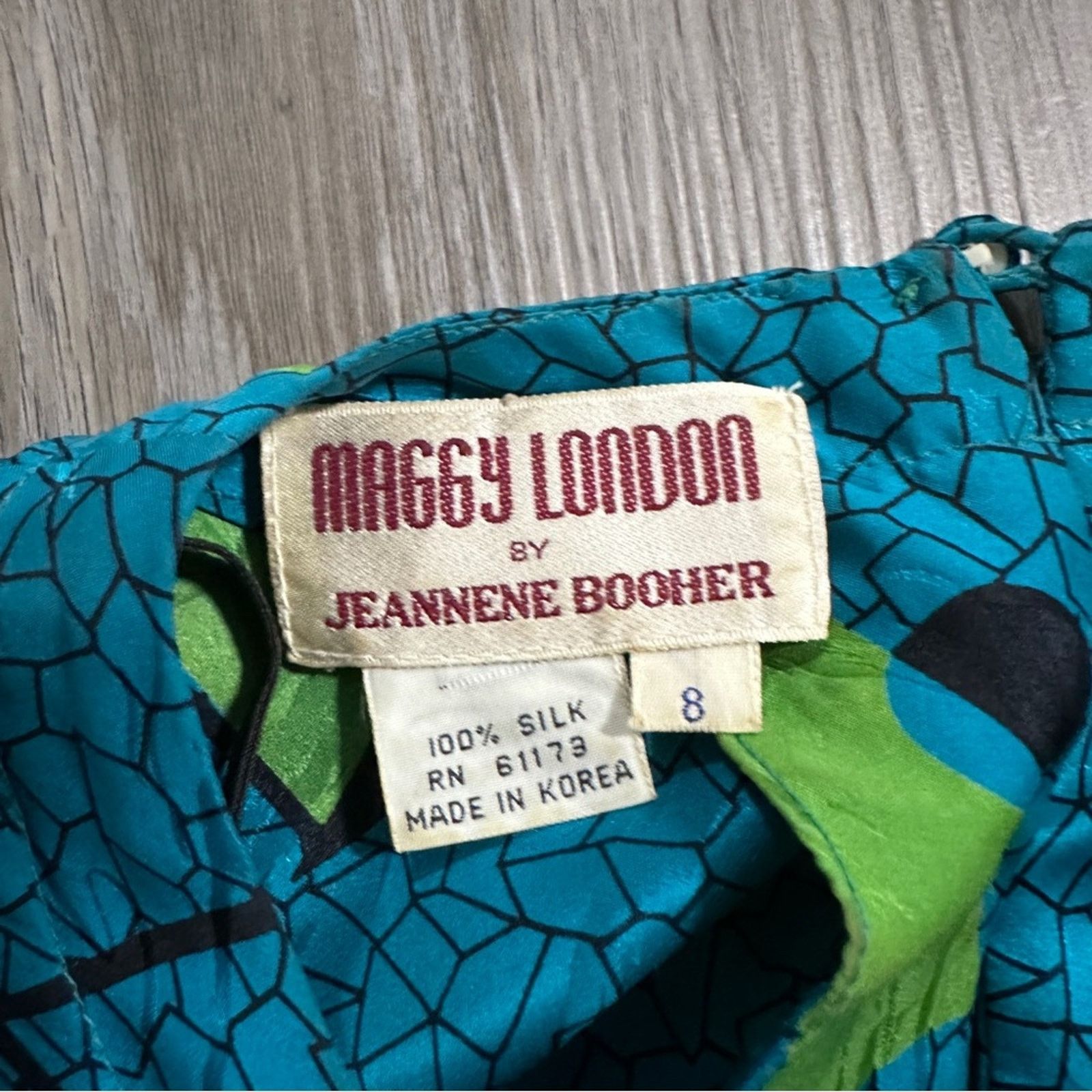 MAGGY LONDON Vintage Maggy London 100% Silk Geometric Tunic Slip Dress 8 Size M / US 6-8 / IT 42-44 - 5 Thumbnail