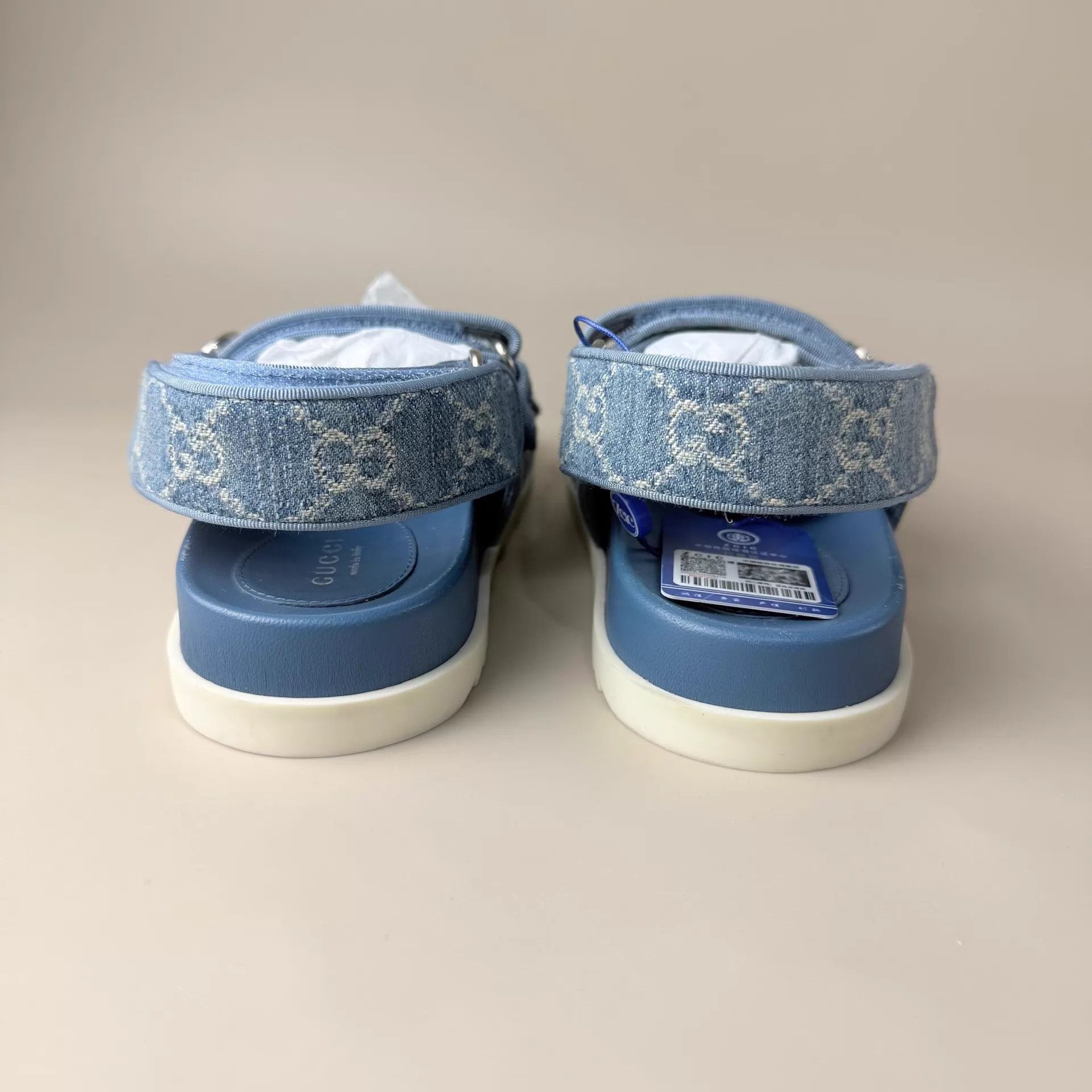 Gucci Gucci Denim All Over Print Double C Sandals 36.5 Size US 6 / IT 36 - 3 Thumbnail