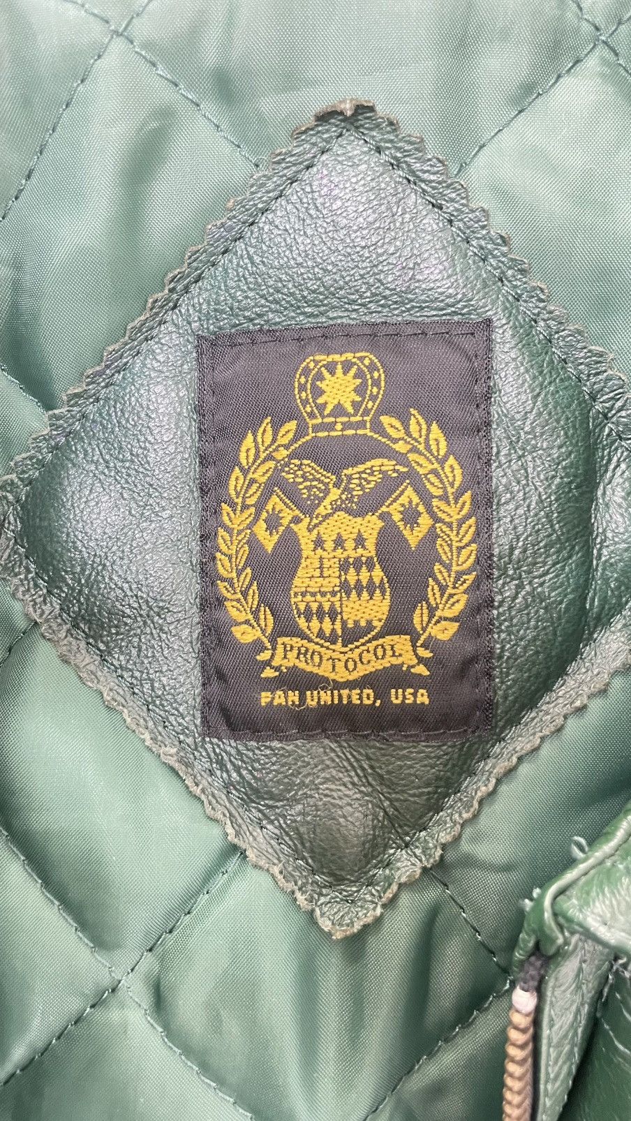 American Apparel × Vintage Vintage Green Leather Bomber Jacket Size US M / EU 48-50 / 2 - 5 Thumbnail