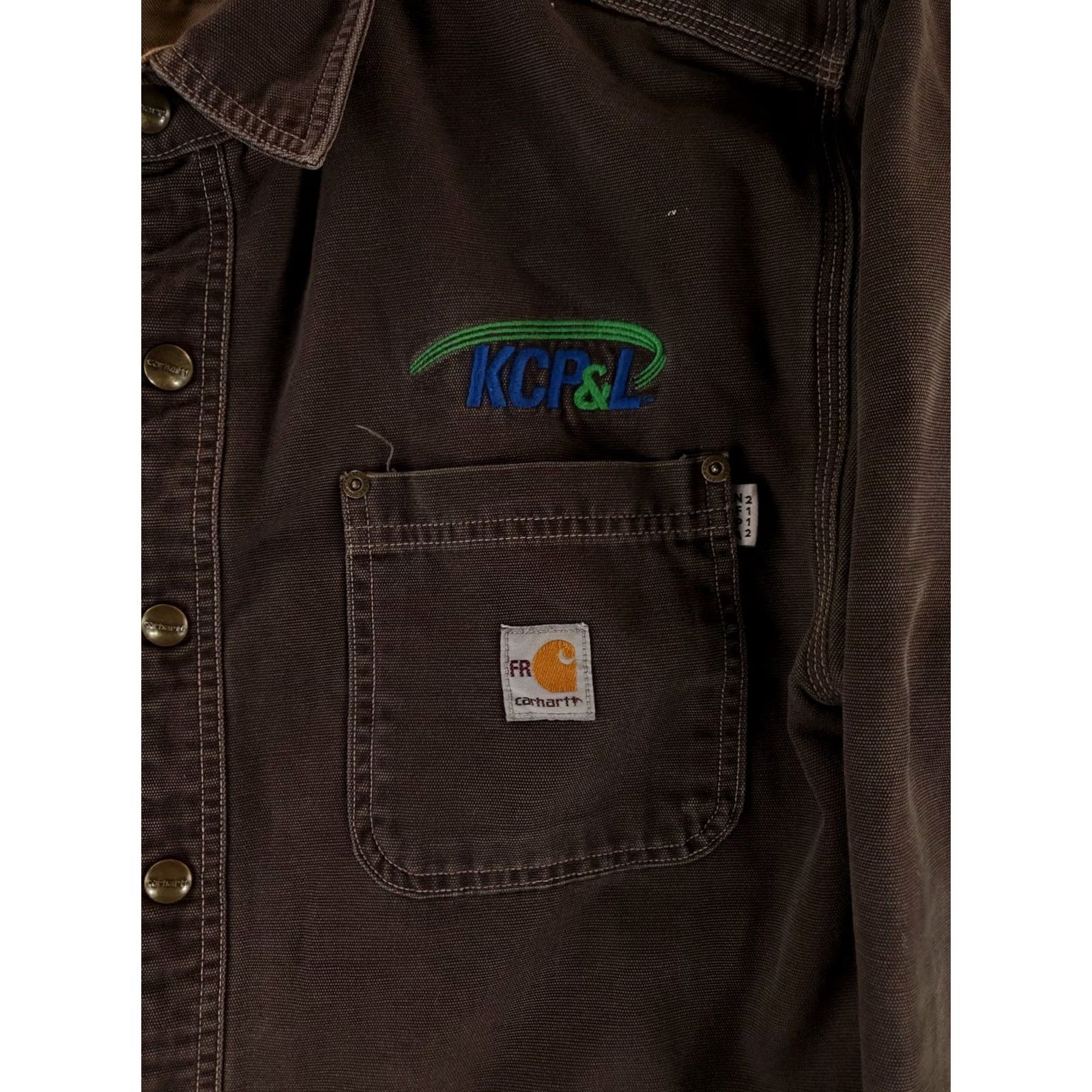 Carhartt VINTAGE Carhartt Shirt Jacket KCPL FR Brown Long Sleeve Mens M KCPL Snap Jacket Shirt Mens Brown FR Shirt Jacket Size US M / EU 48-50 / 2 - 2 Thumbnail