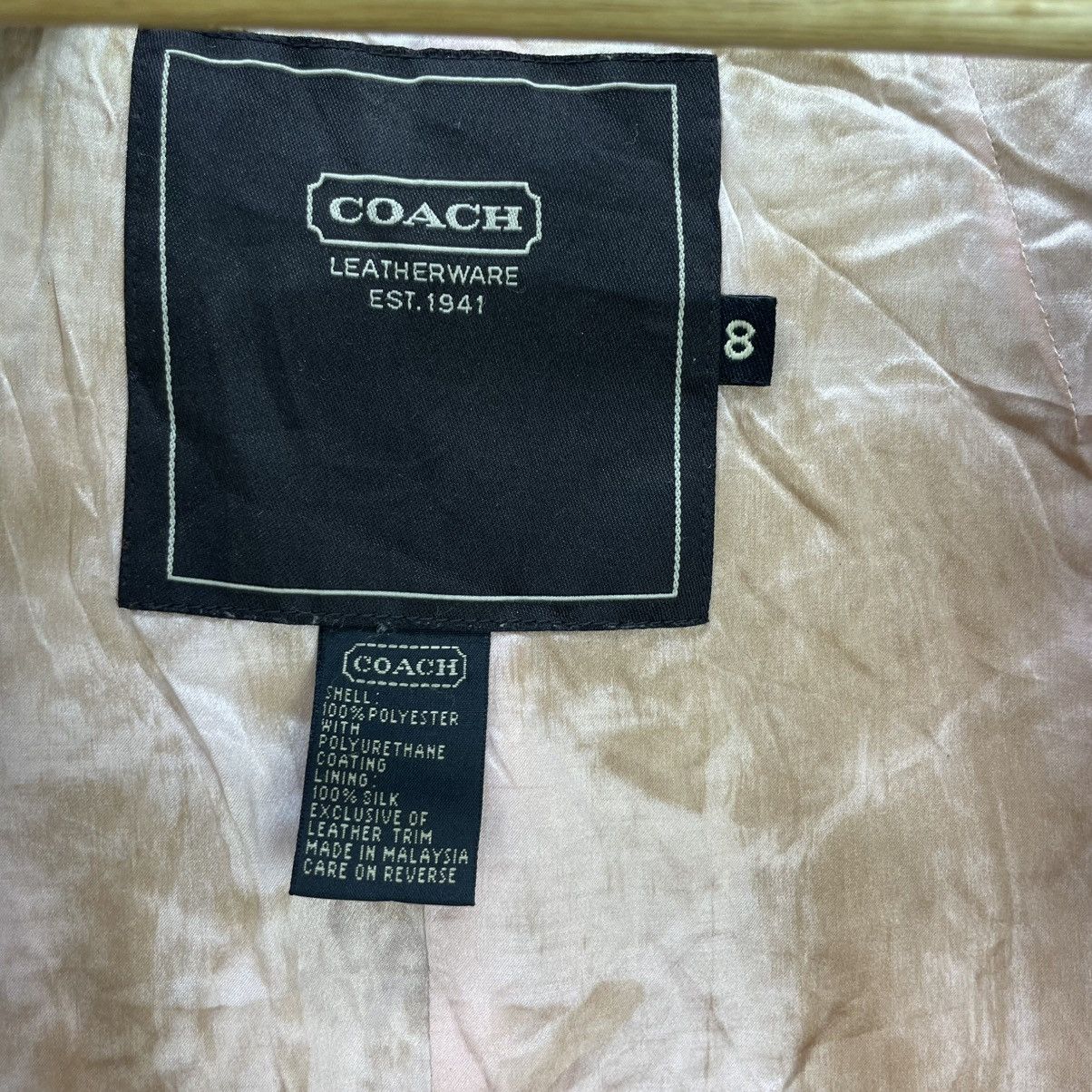 Coach × Designer Vintage Coach Long Coat Waxed Jacket Size S / US 4 / IT 40 - 8 Thumbnail