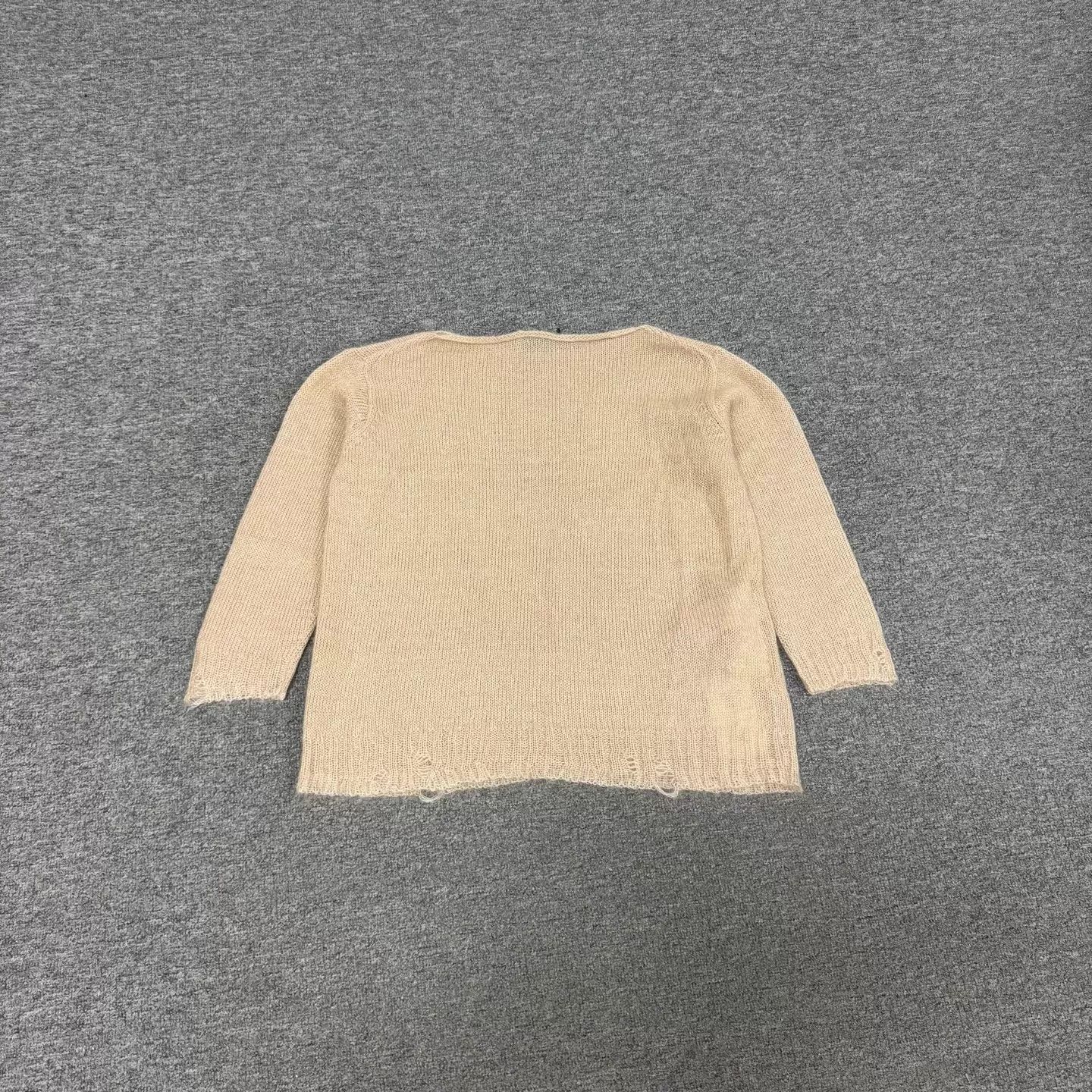 Prada Prada Nude Distressed Short Mohair Knit Sweater 40 W/Tags Size S / US 4 / IT 40 - 2 Thumbnail