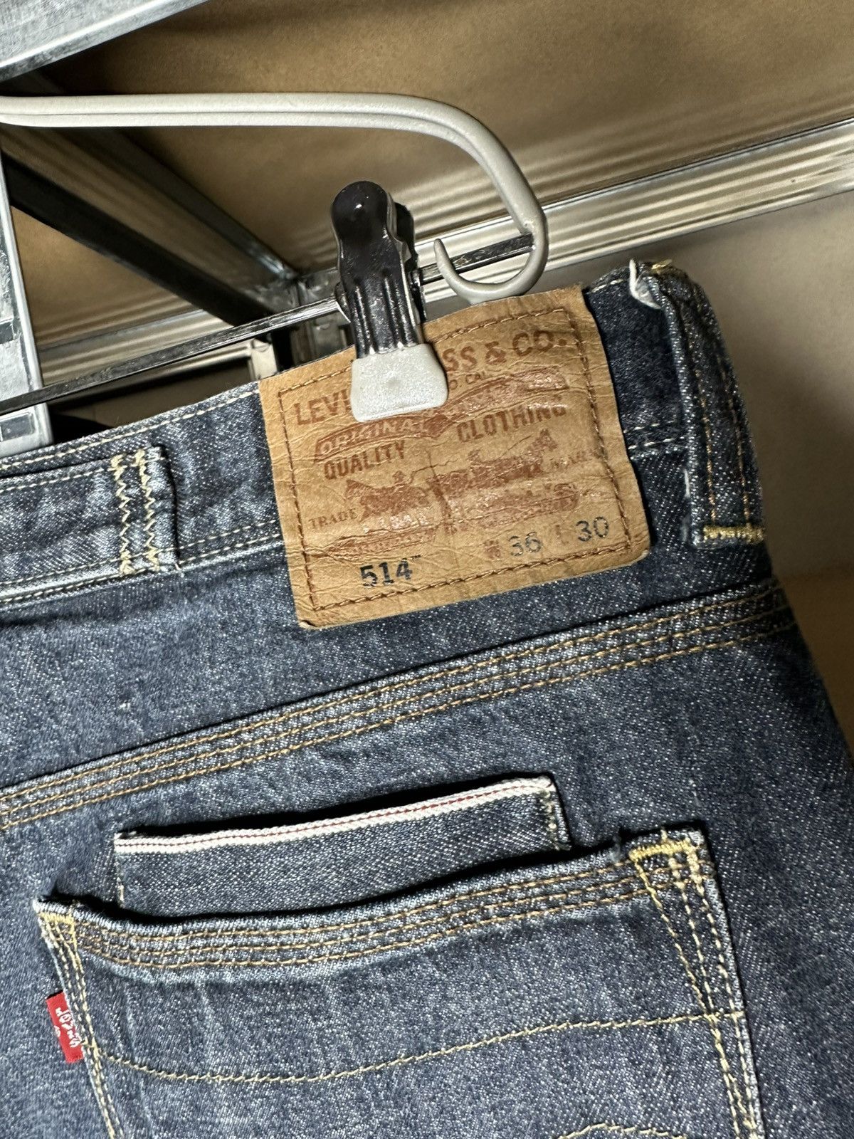 Levi's Levi’s 514 Selvedge Denim Jeans Blue 36x30 Men’s Pants Size US 36 / EU 52 - 7 Thumbnail