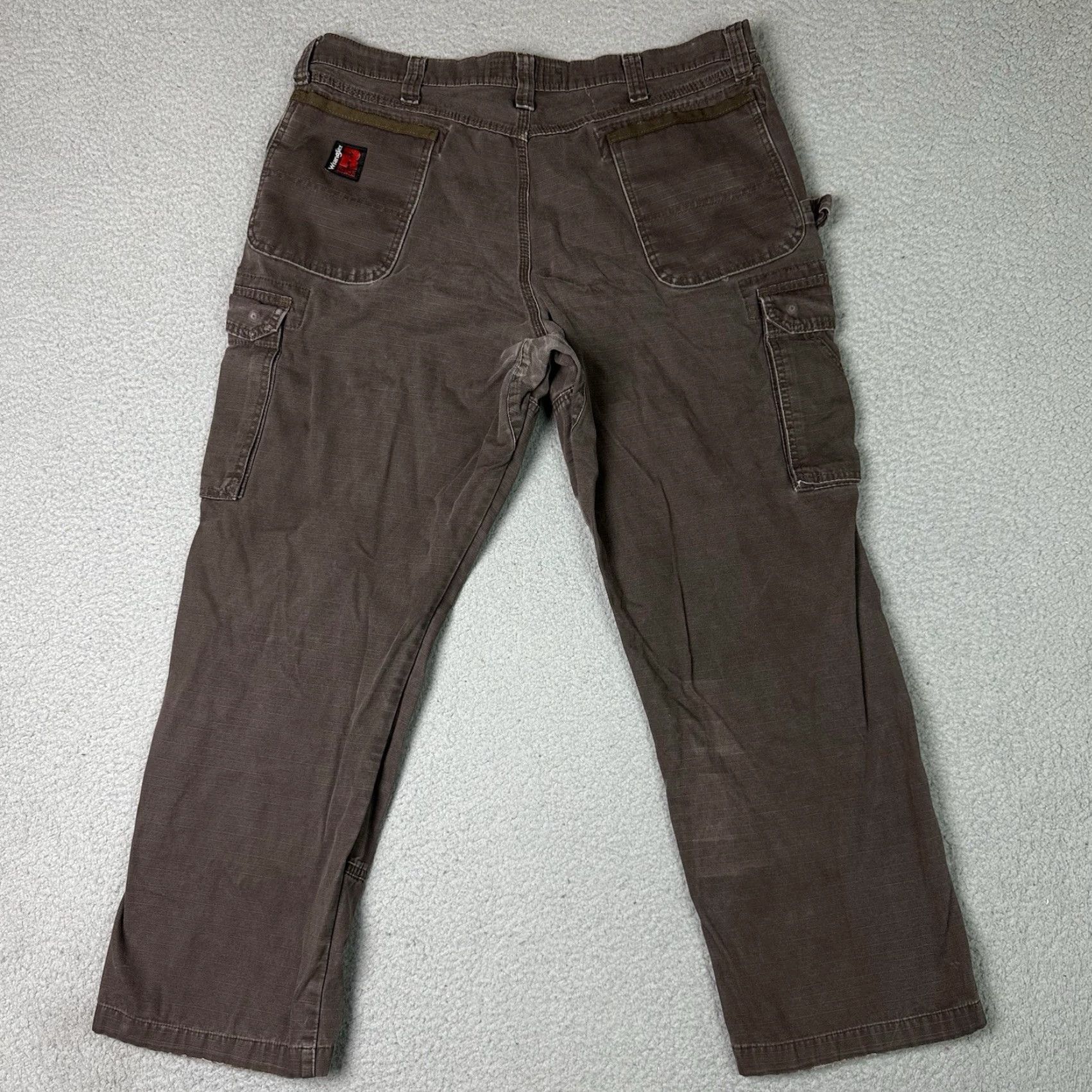 Wrangler VINTAGE Wrangler Cargo Pants Mens 38x30 Brown Ripstop Riggs Workwear Canvas Utility Size US 38 / EU 54 - 5 Thumbnail
