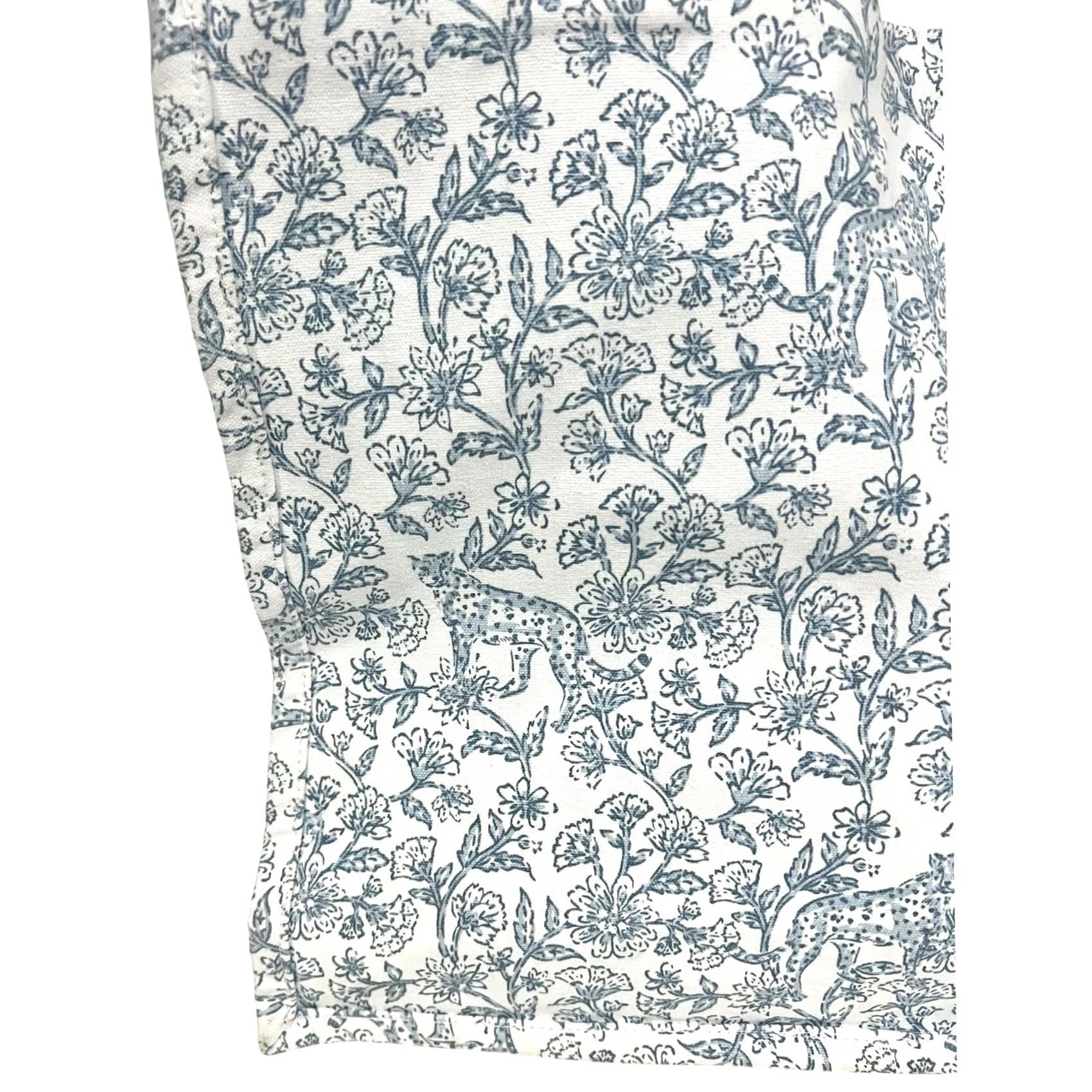 Vintage Blue & White Toile Tote Bag Cheetah/Leopard Floral Cotton Canvas Shoulder Bag Tote Unbranded Unisex Adults Size ONE SIZE - 5 Thumbnail