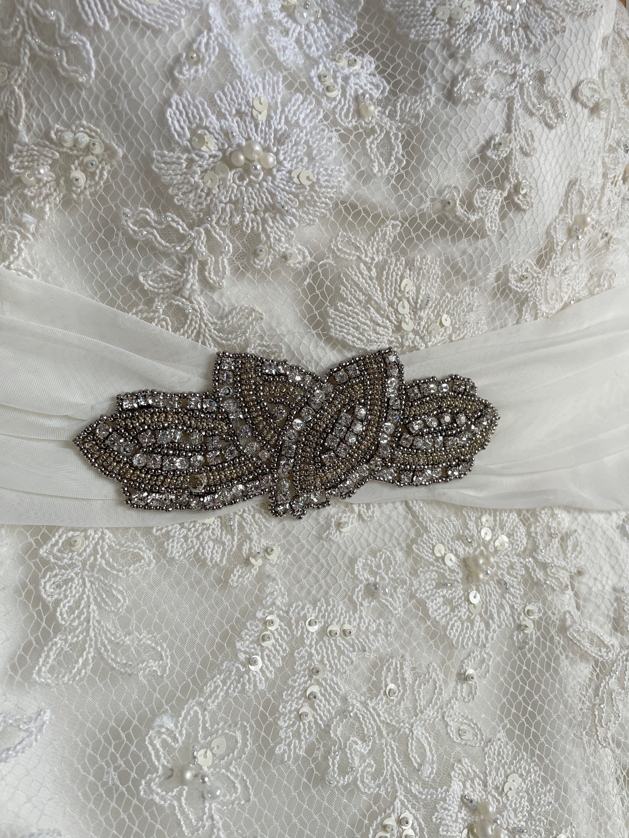 Other Pronovias Barcelona Strapless ALine Laces Wedding Dress Gown Size XL / US 12-14 / IT 48-50 - 8 Thumbnail