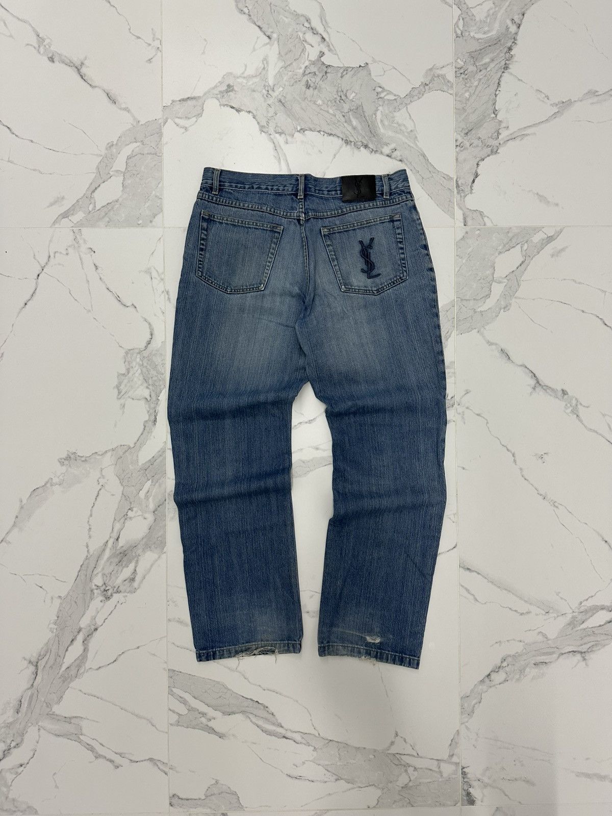 Yves Saint Laurent 38x34 YSL Jeans Denim Pants Blue Vintage y2k 