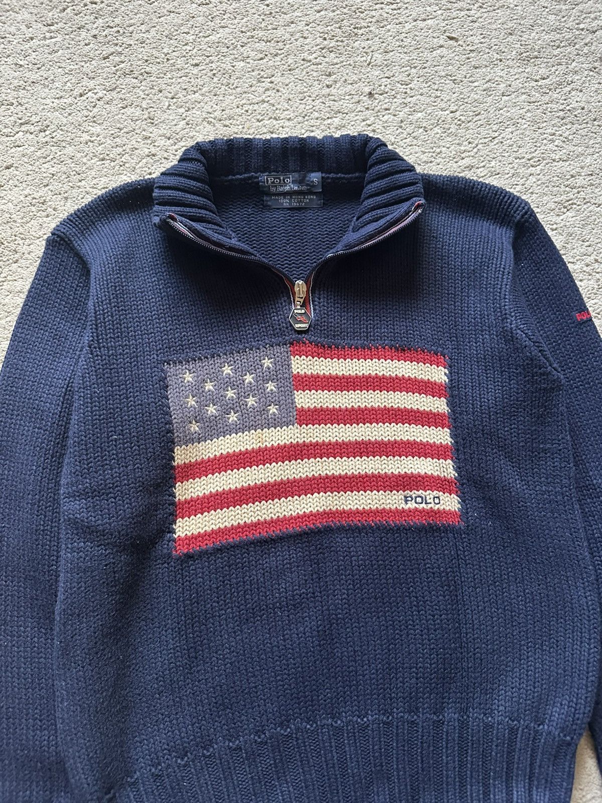 Polo Ralph Lauren 1990s Polo Ralph Lauren American Flag Knitted Sweater Size S / US 4 / IT 40 - 5 Thumbnail