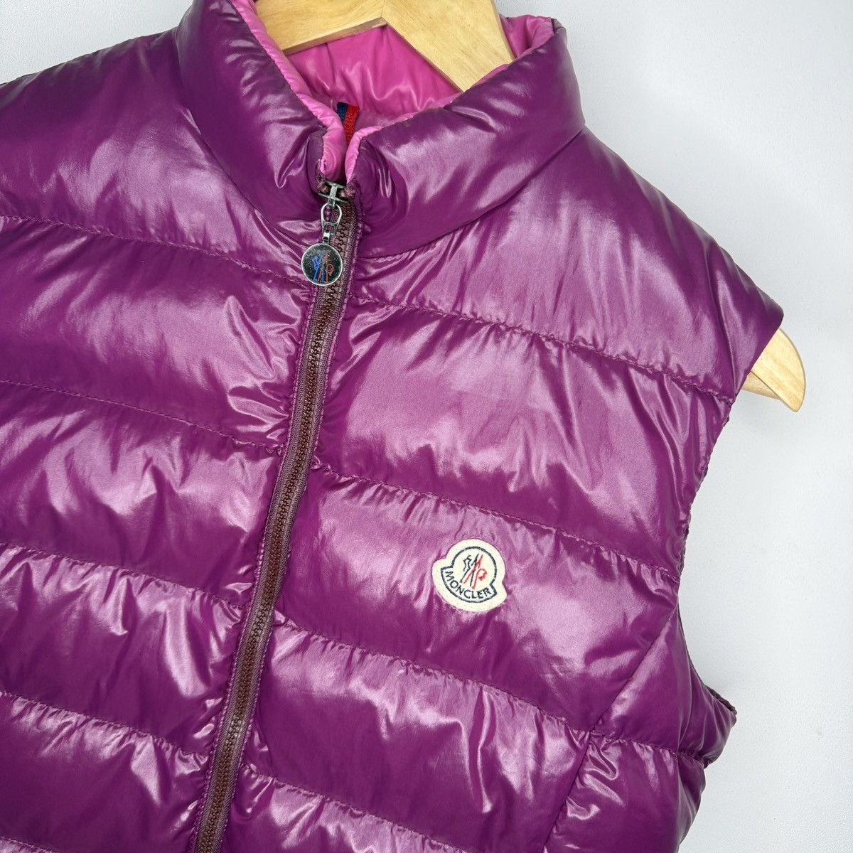 Moncler Moncler Pink Purple Liane Down Quilted Gilet Vest Size M / US 6-8 / IT 42-44 - 4 Thumbnail