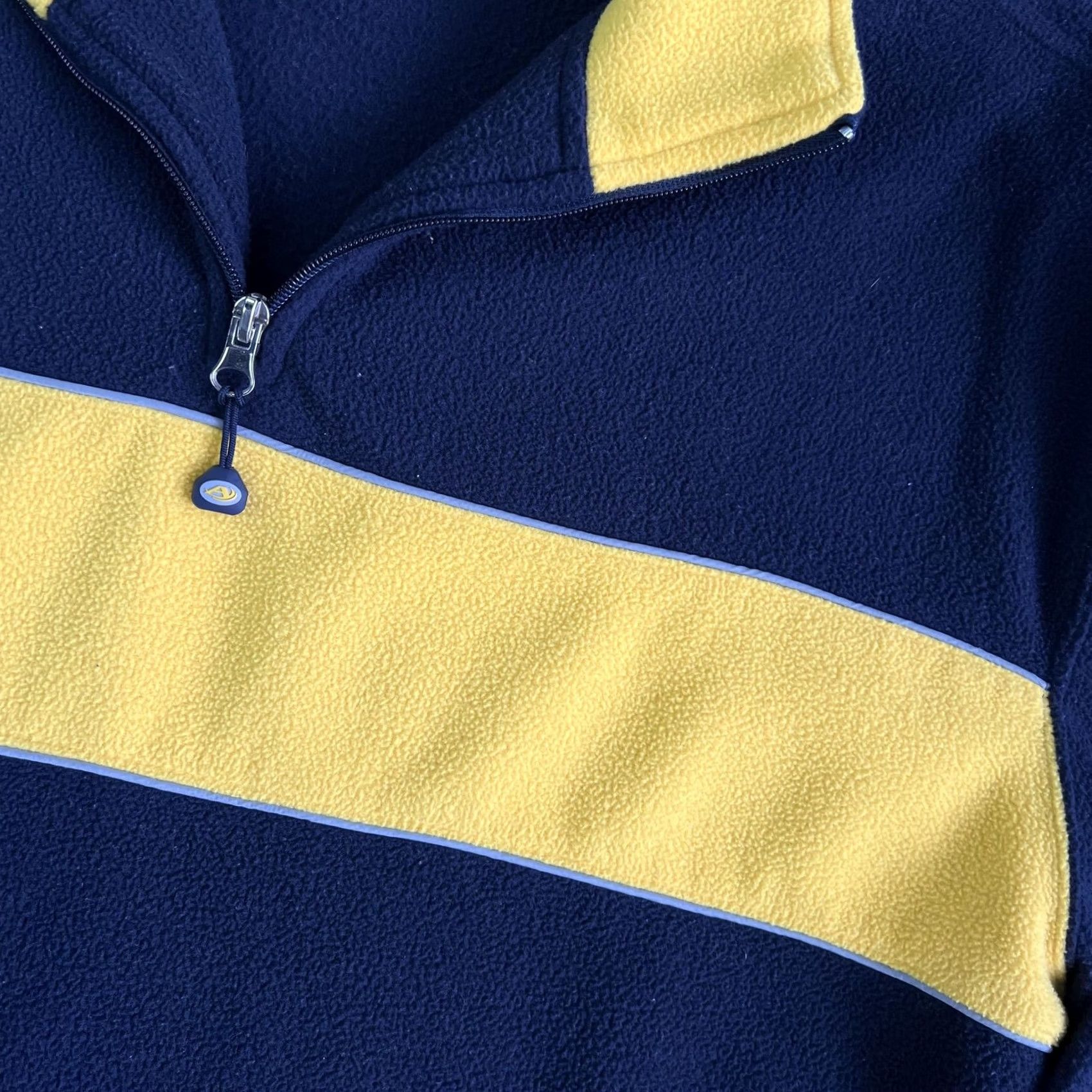 Vintage Aéropostale Fleece Pullover Mens Large Navy Yellow Quarter Zip A87 AERO Top Shirt Navy Yellow Striped Logo Embroidered Zip Pullover Mens L Size US L / EU 52-54 / 3 - 2 Thumbnail