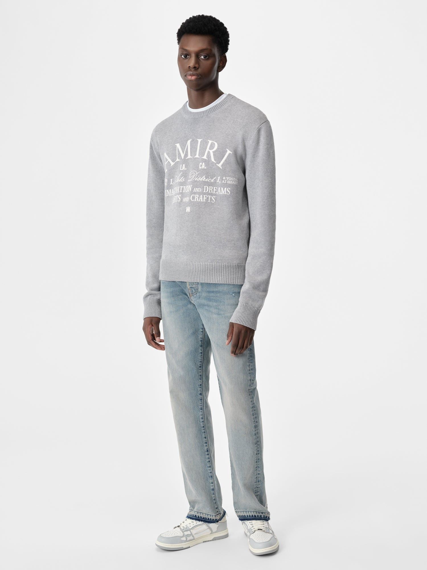 Amiri o1orln0326 Arts District Crewneck Sweater in Grey Size US XL / EU 56 / 4 - 2 Thumbnail