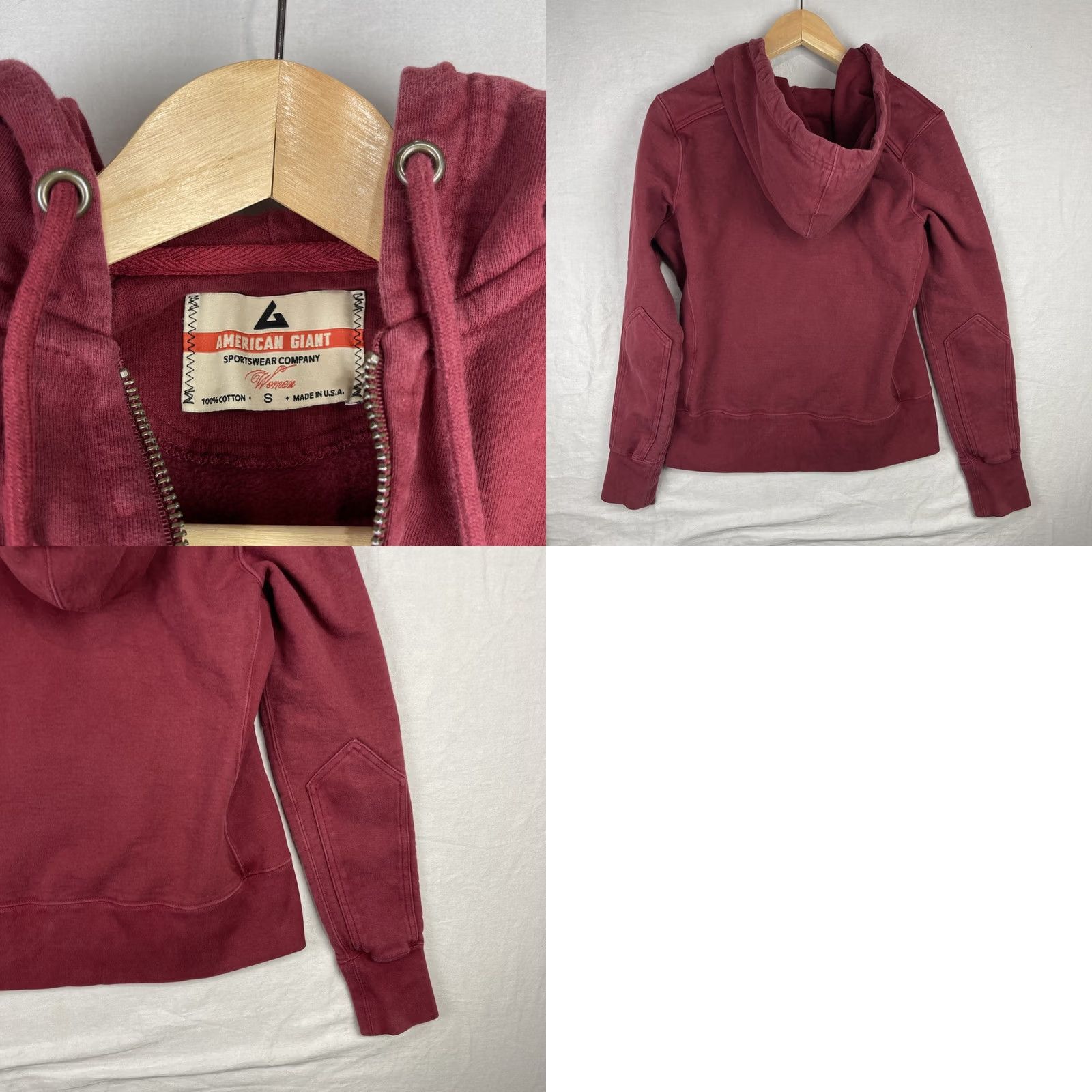 Vintage American Giant Hoodie Womens Small Purple Zip Up Heavyweight Jacket Made In USA Size S / US 4 / IT 40 - 8 Thumbnail