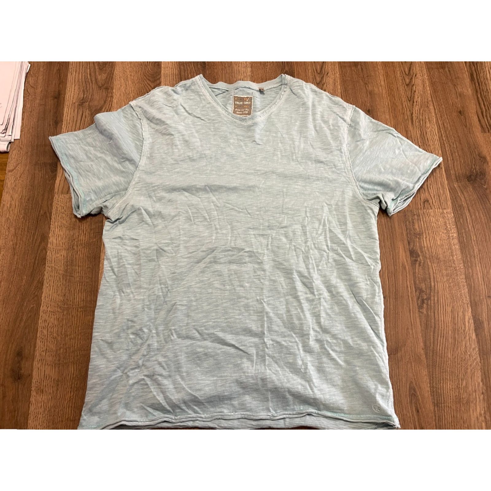 Vintage True Grit Shirt Women's Large Blue Short Sleeve Size L / US 10 / IT 46 - 2 Thumbnail