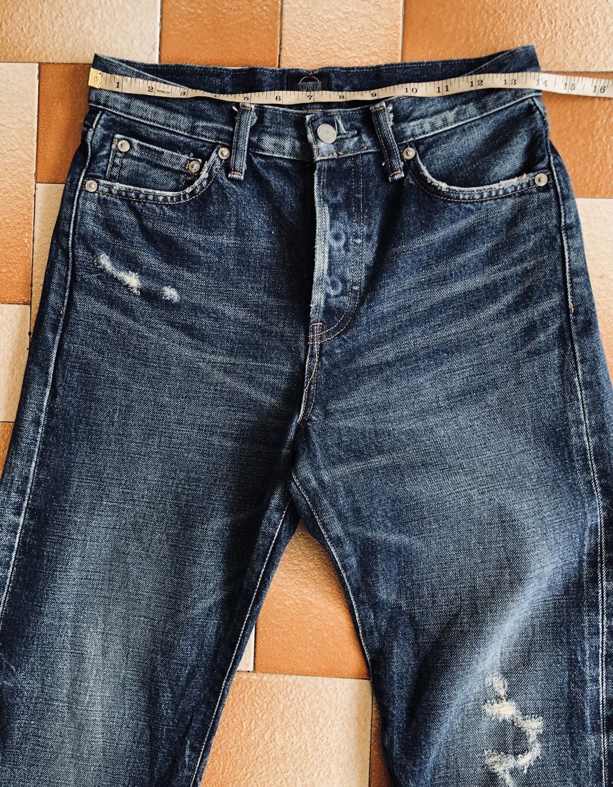 Edwin Vintage Edwin Rachel Distressed Selvedge Denim Jeans Size US 28 / EU 44 - 20 Thumbnail