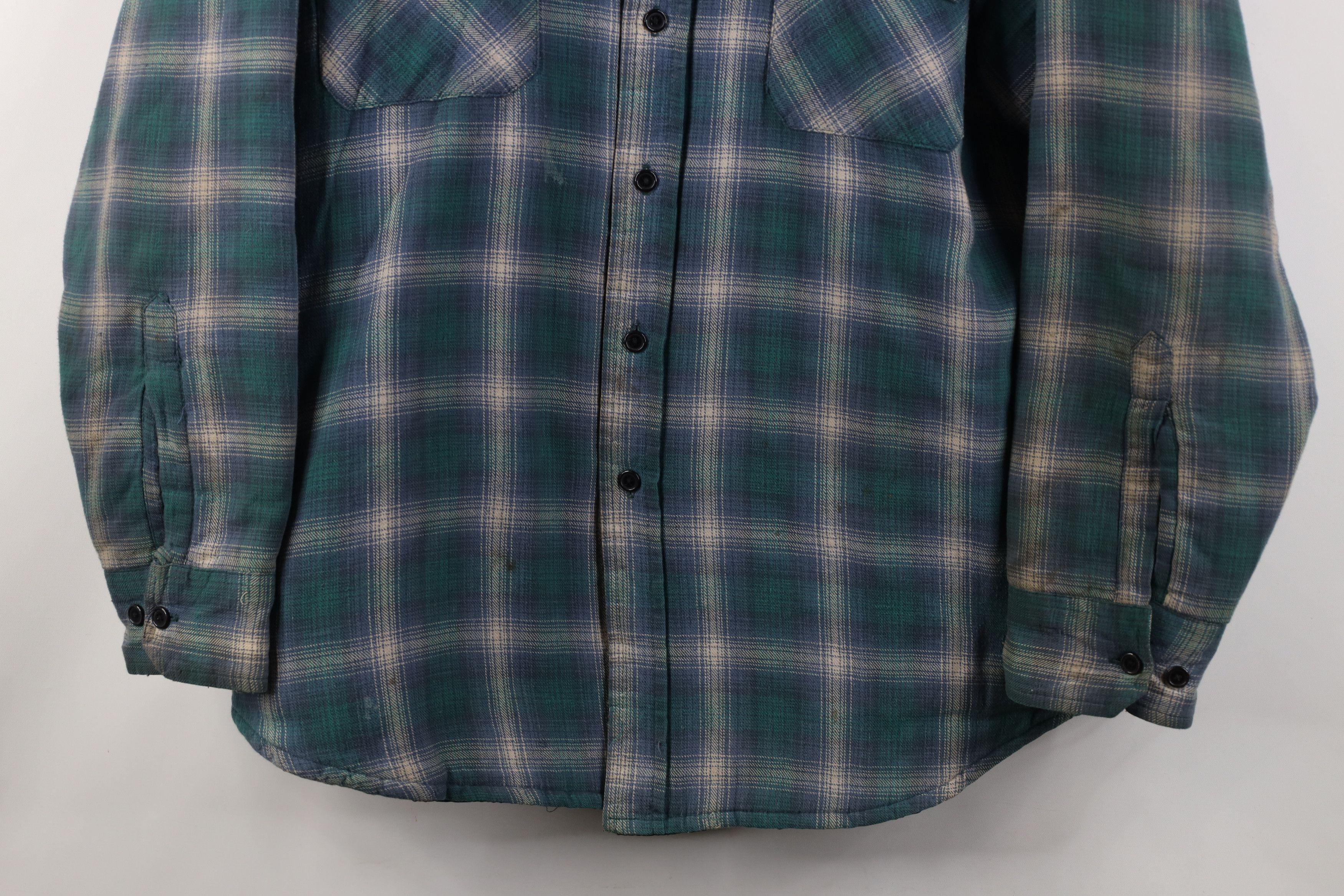 Vintage Vintage 90s Streetwear Quilted Flannel Shirt Jacket Plaid Size US XXL / EU 58 / 5 - 3 Thumbnail
